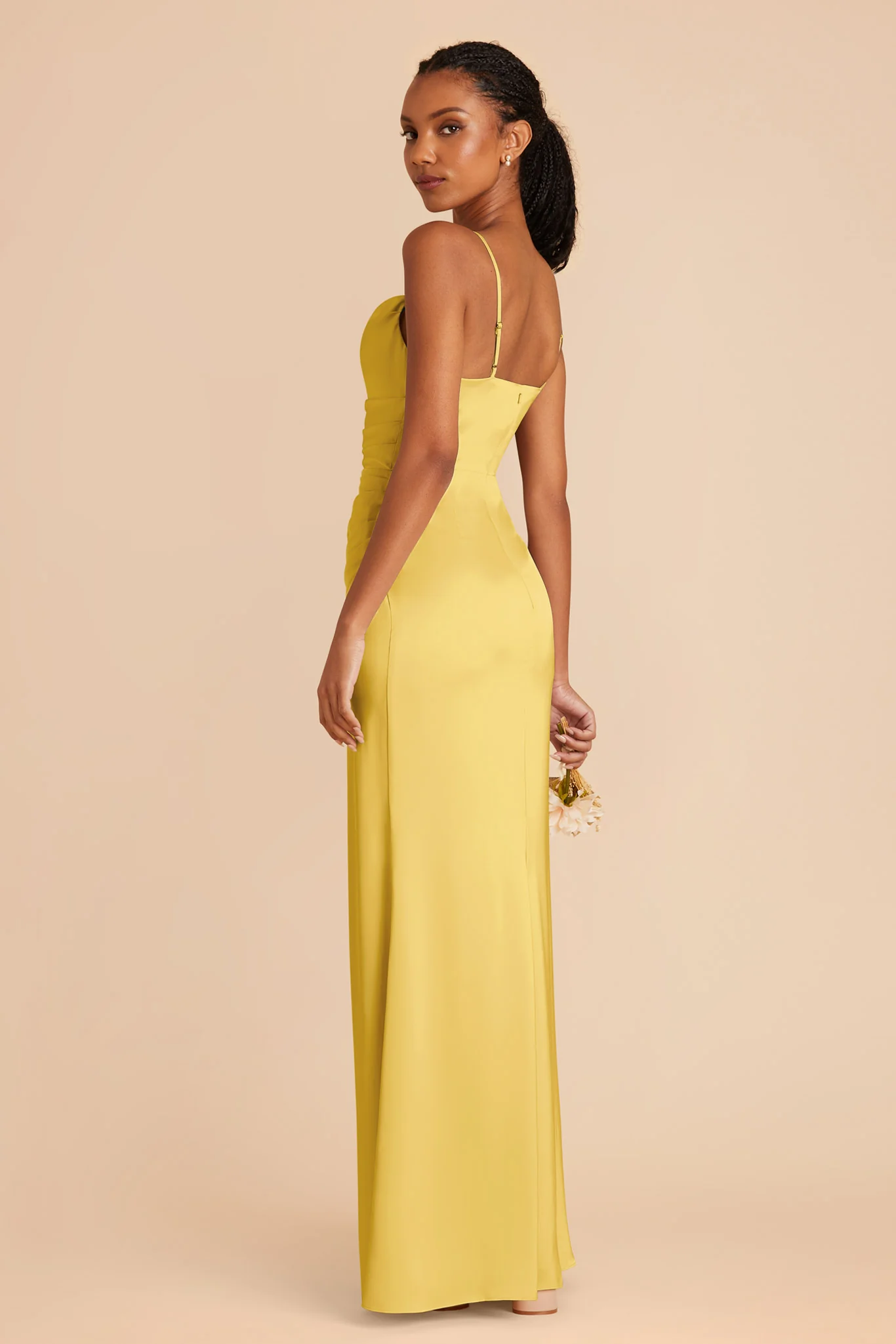Lydia Matte Satin Dress - Sunflower Yellow - Image 4