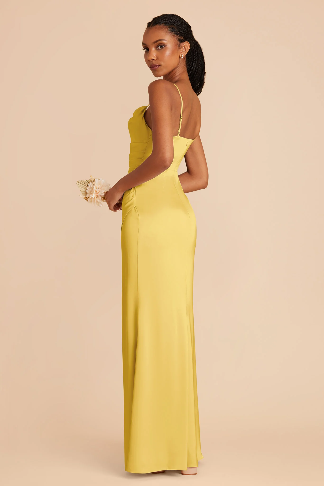 Lydia Matte Satin Dress - Sunflower Yellow - Image 5