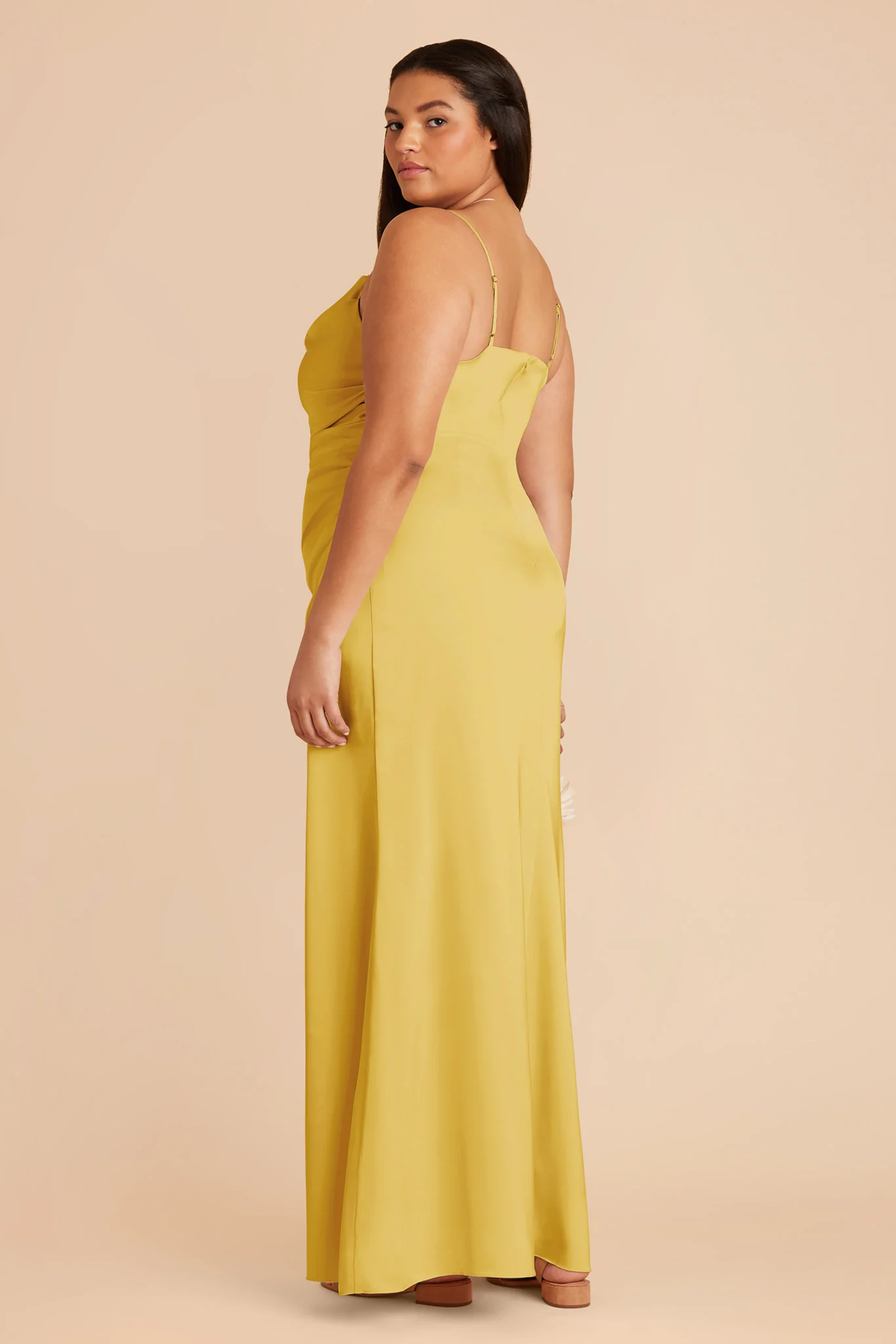 Lydia Matte Satin Dress - Sunflower Yellow - Image 7