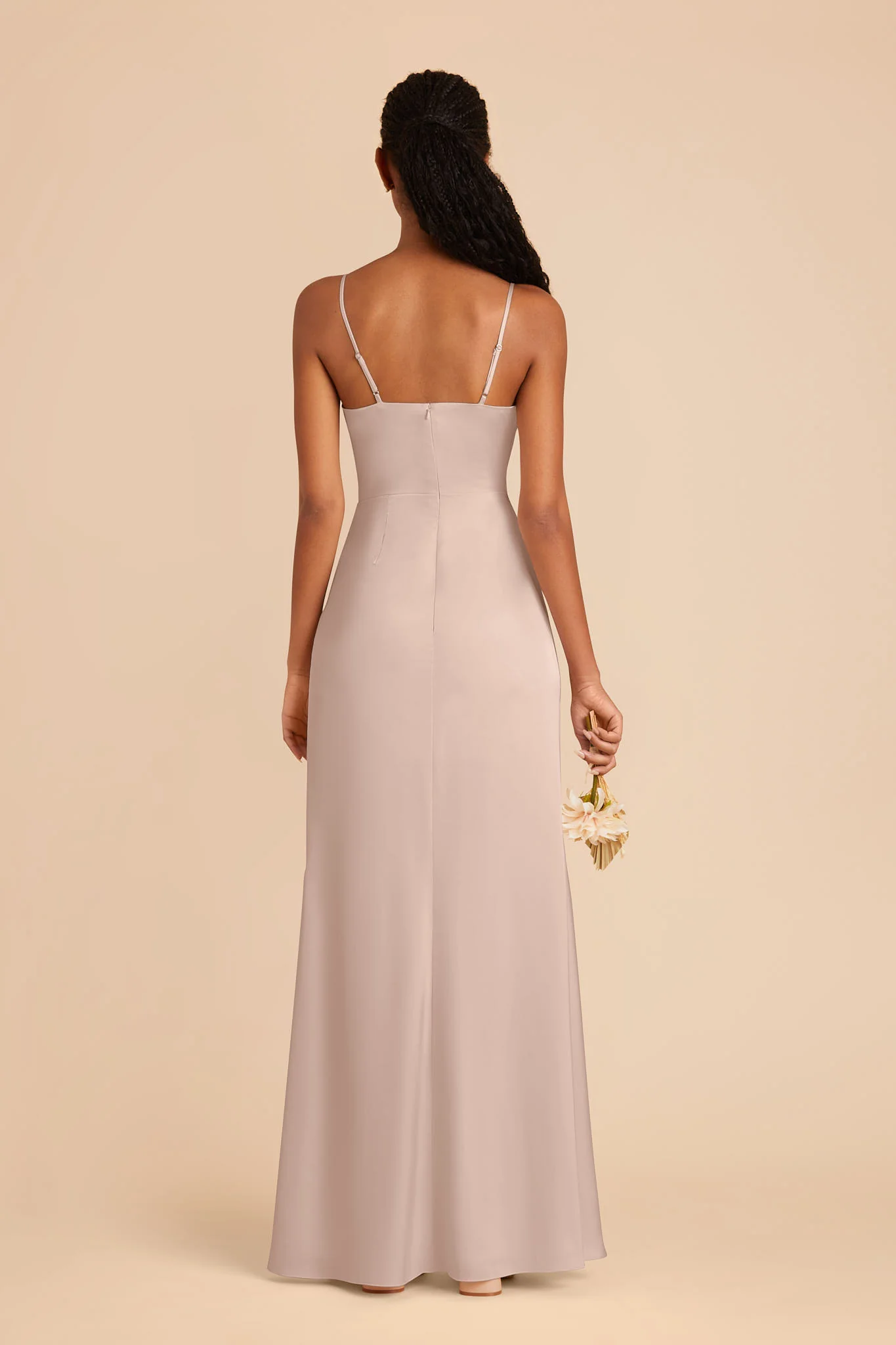 Lydia Matte Satin Dress - Taupe - Image 4