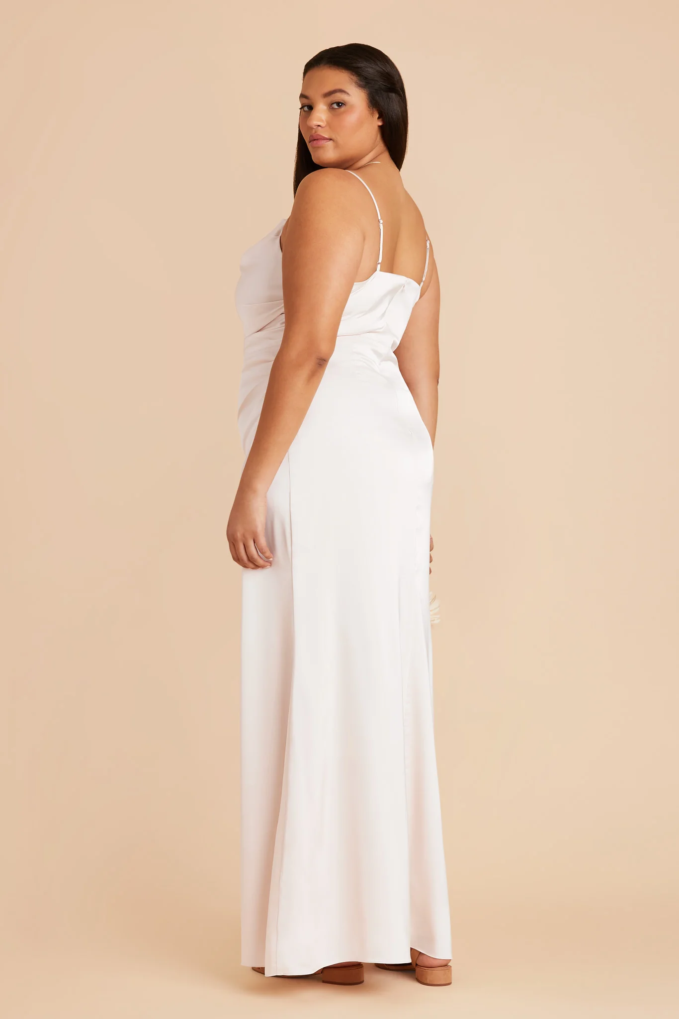 Lydia Matte Satin Dress - White - Image 10