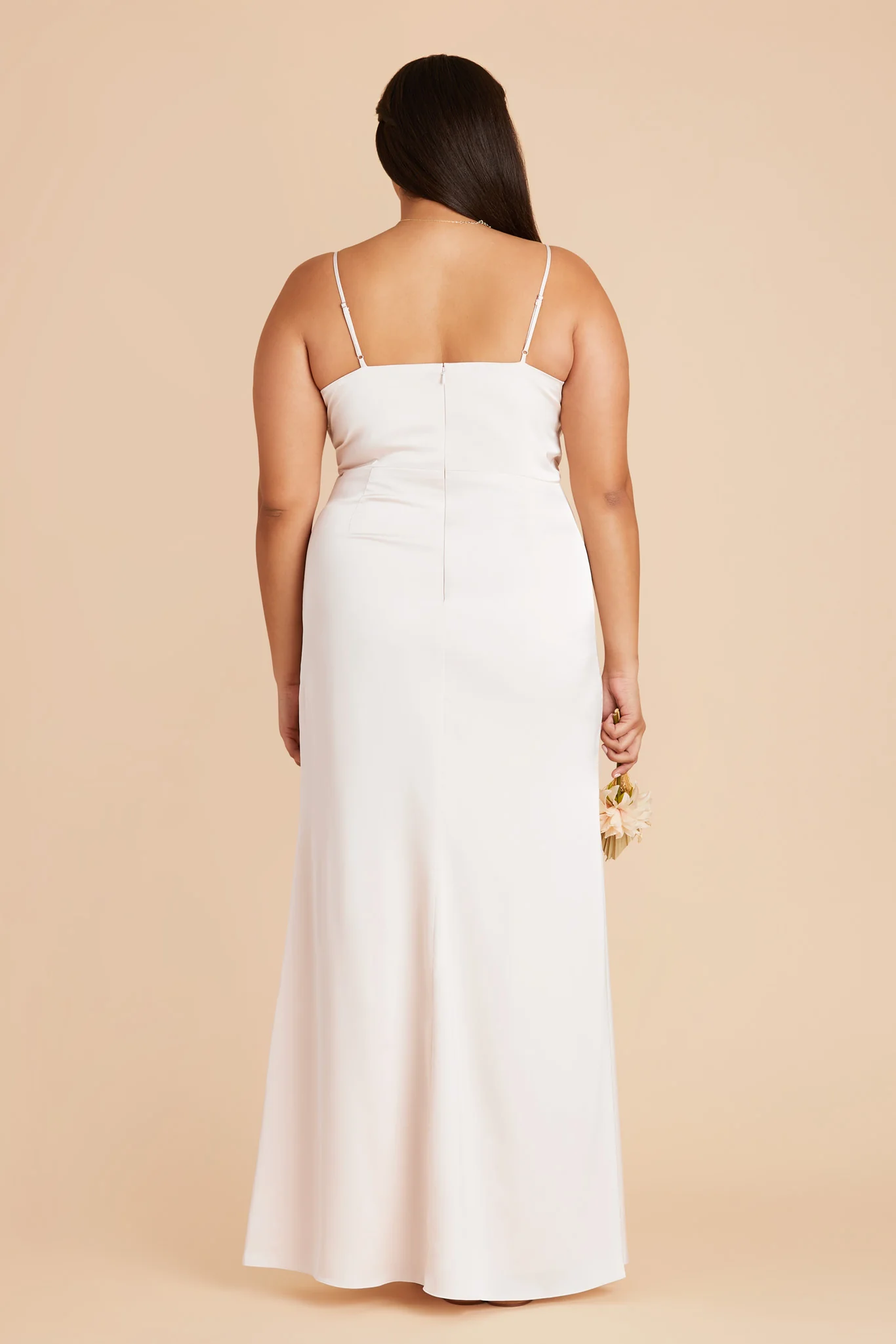 Lydia Matte Satin Dress - White - Image 11