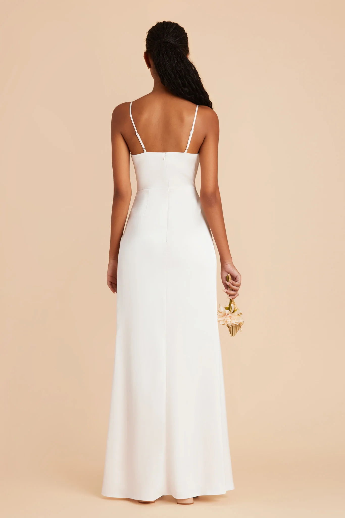 Lydia Matte Satin Dress - White - Image 8