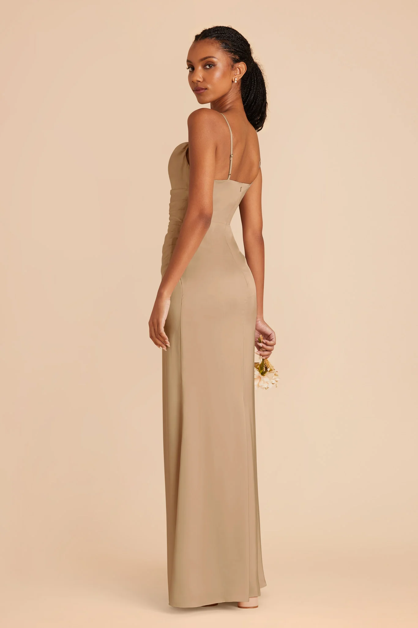 Lydia Matte Satin Dress - Yellow Gold - Image 4