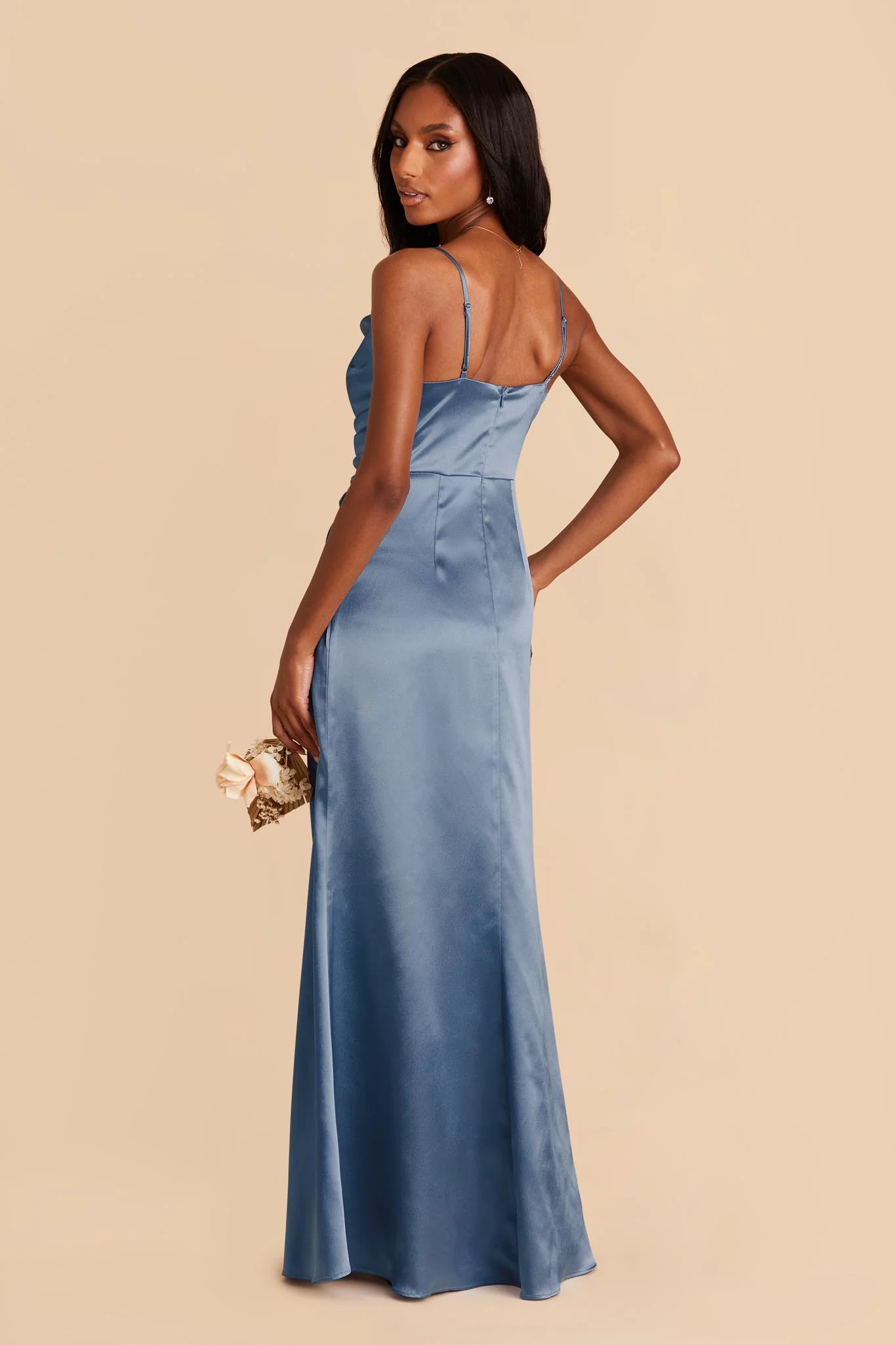 Lydia Shiny Satin Dress - Twilight - Image 4