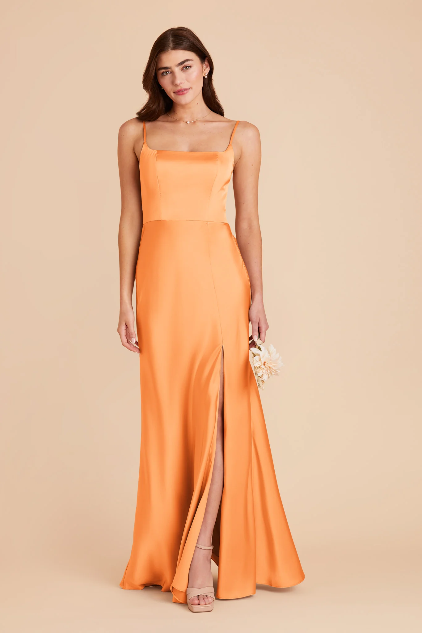 Mai Matte Satin Dress - Apricot