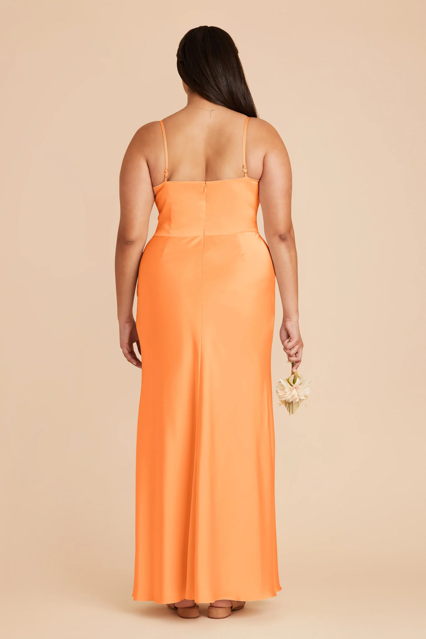 Mai Matte Satin Dress - Apricot - Image 9