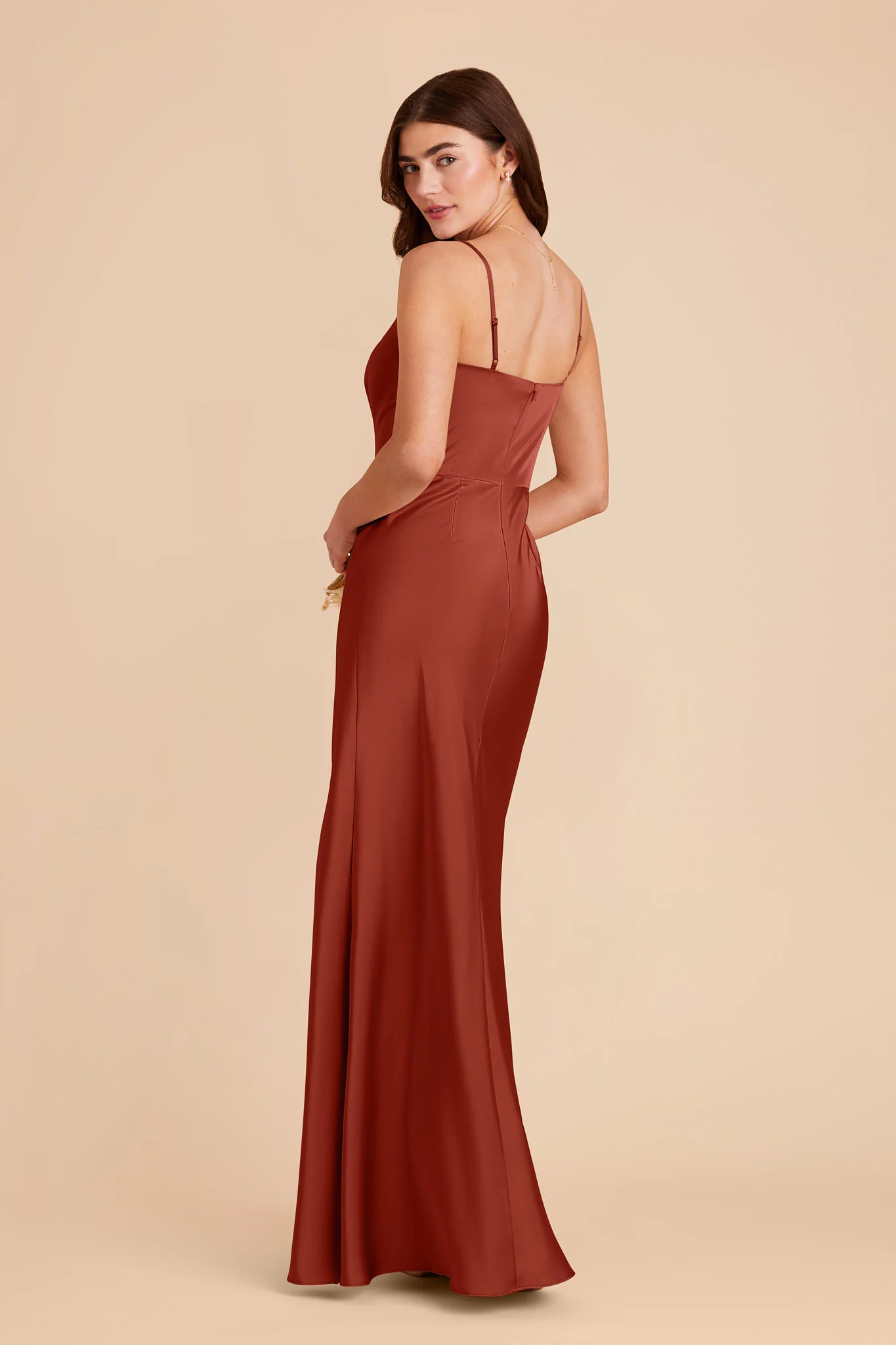 Mai Matte Satin Dress - Auburn - Image 3