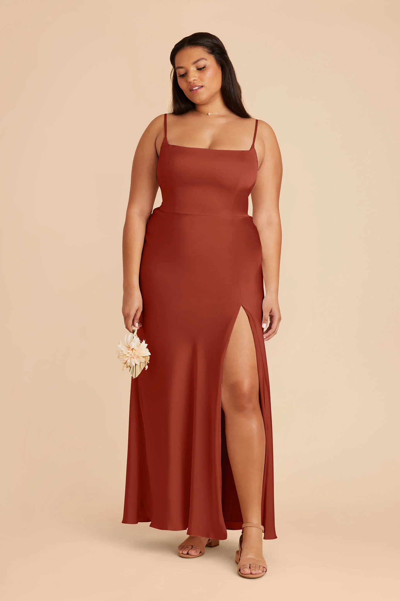 Mai Matte Satin Dress - Auburn - Image 5