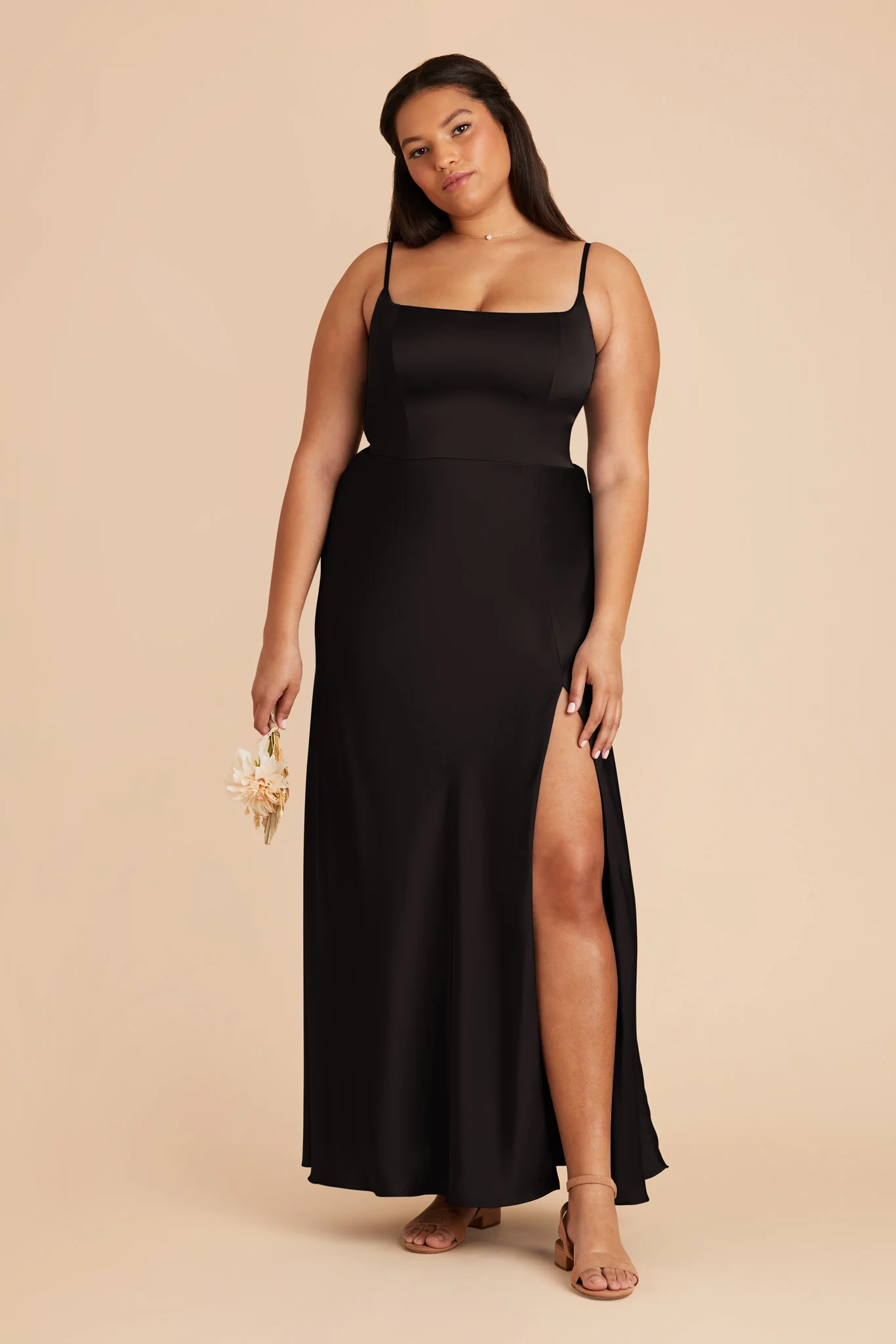 Mai Matte Satin Dress - Black - Image 2