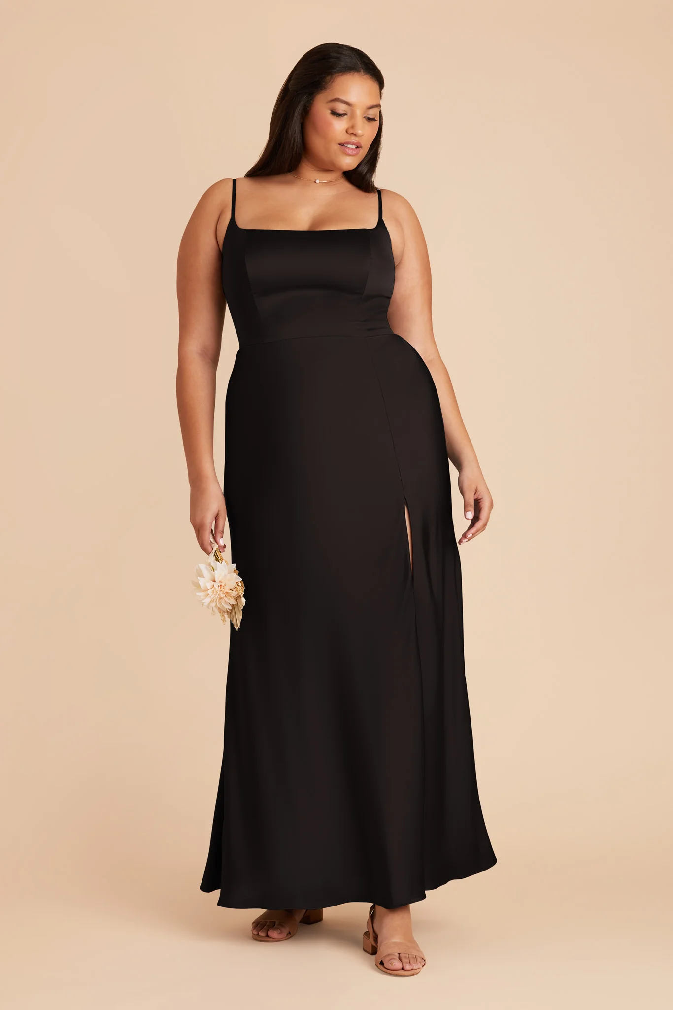 Mai Matte Satin Dress - Black - Image 7