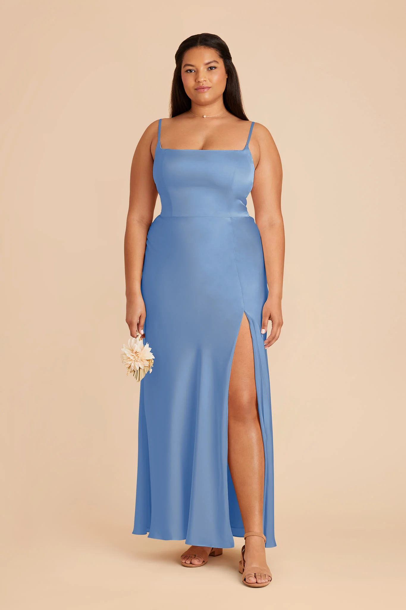 Mai Matte Satin Dress - Bluebell - Image 2