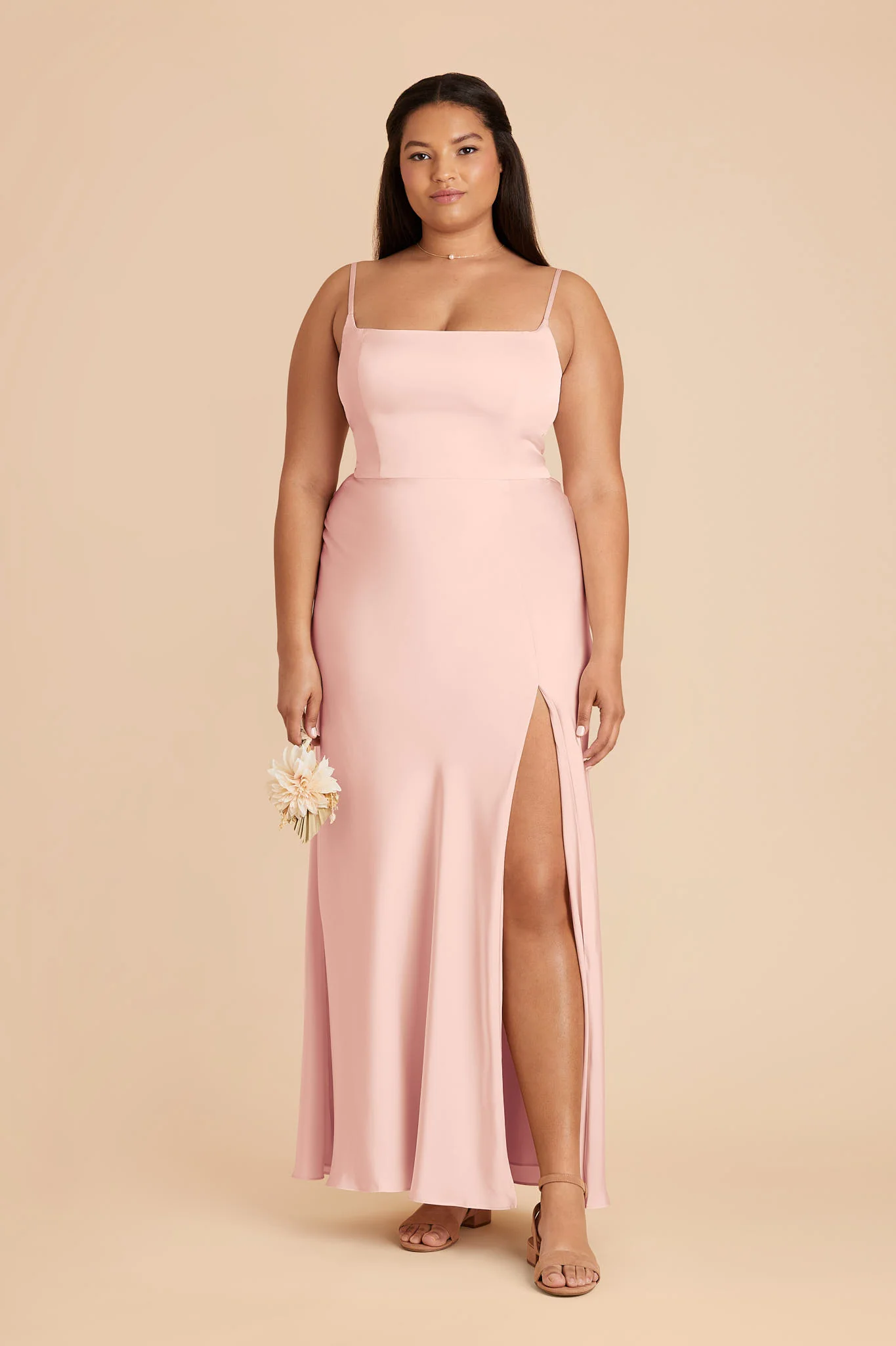 Mai Matte Satin Dress - Blush Pink - Image 2