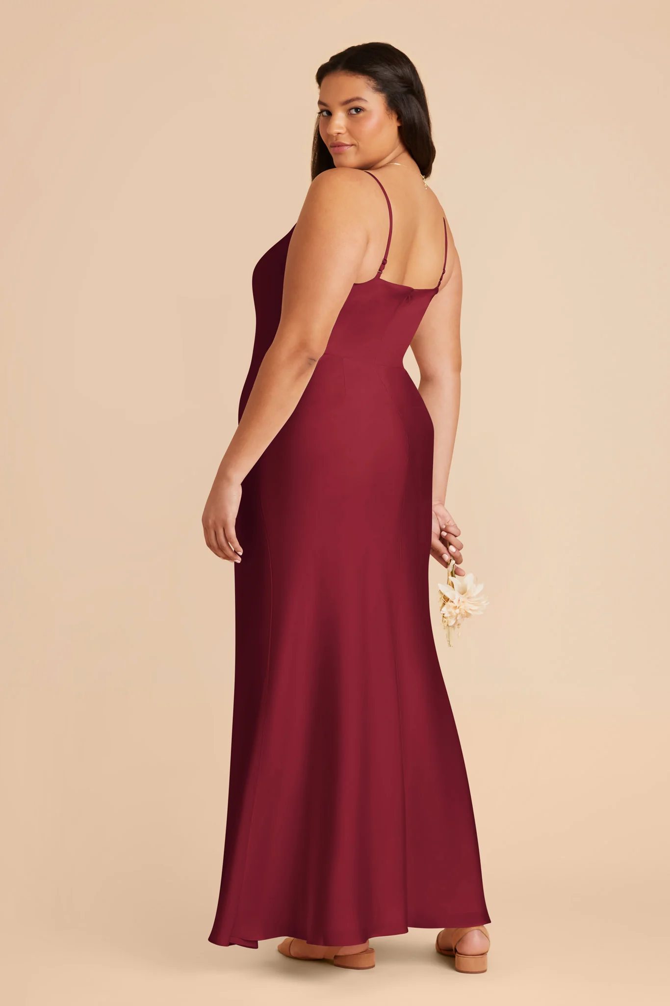 Mai Matte Satin Dress - Burgundy - Image 8