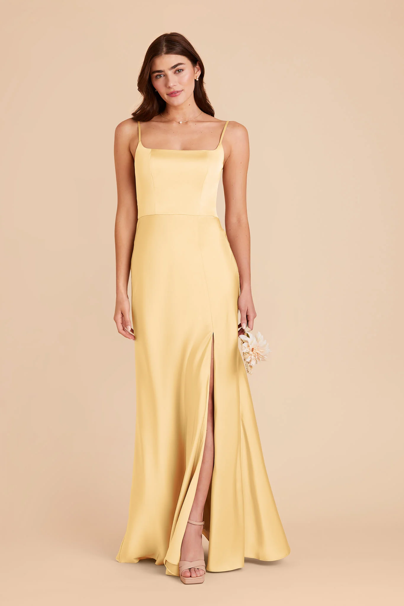 Mai Matte Satin Dress - Butter