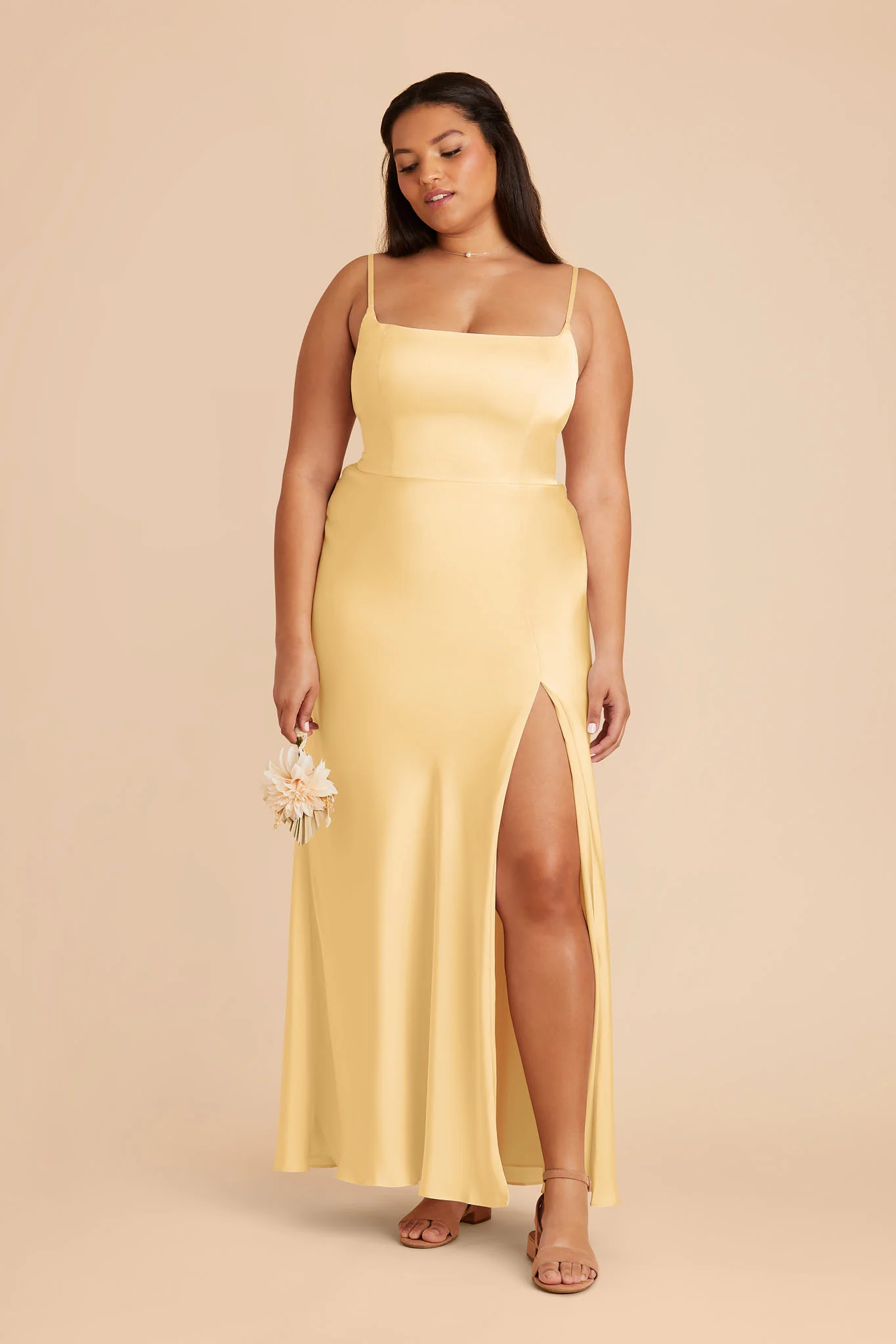 Mai Matte Satin Dress - Butter - Image 5