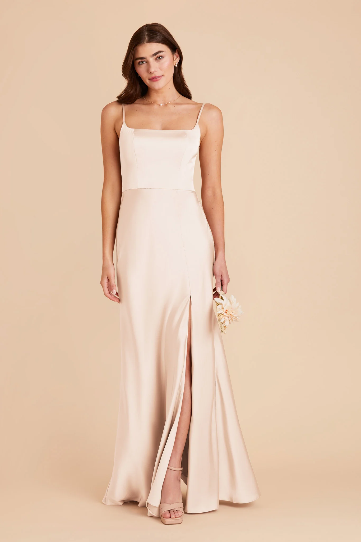 Mai Matte Satin Dress - Champagne