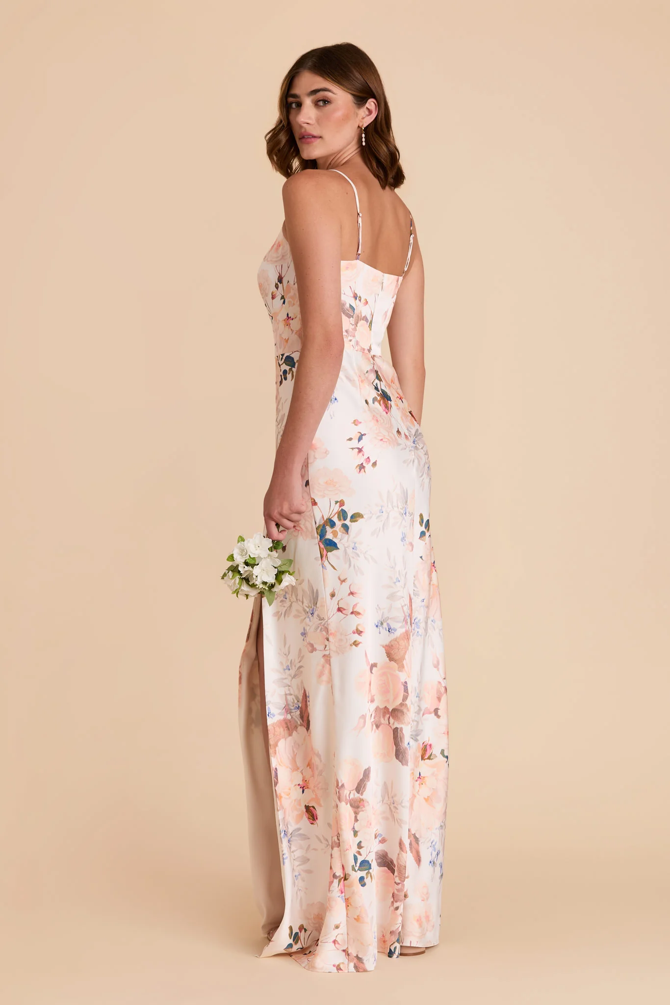 Mai Matte Satin Dress - Champagne Cascadia Bouquet - Image 3
