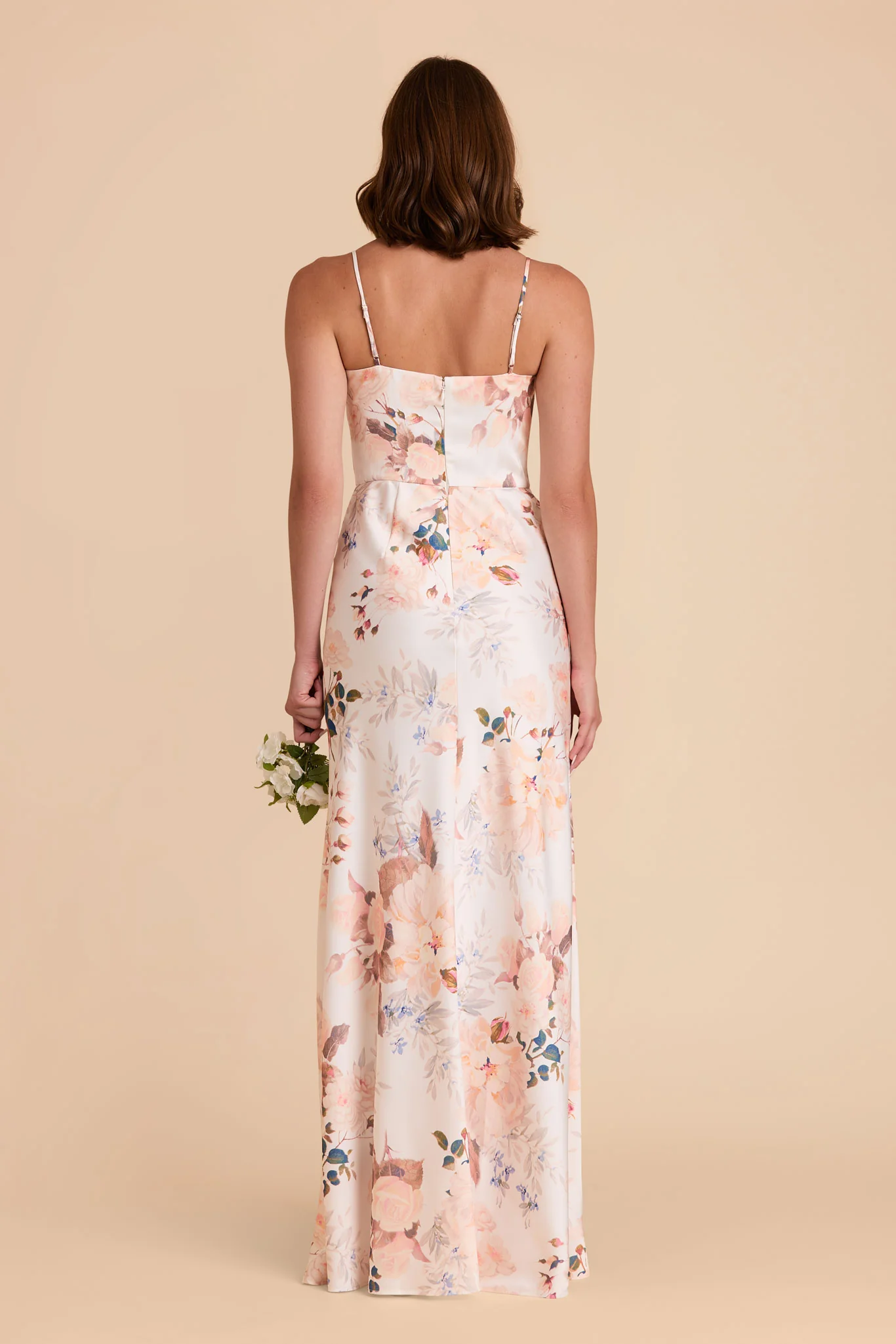 Mai Matte Satin Dress - Champagne Cascadia Bouquet - Image 4