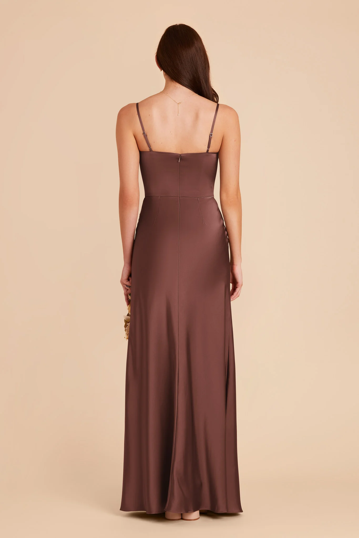 Mai Matte Satin Dress - Chocolate Brown - Image 8