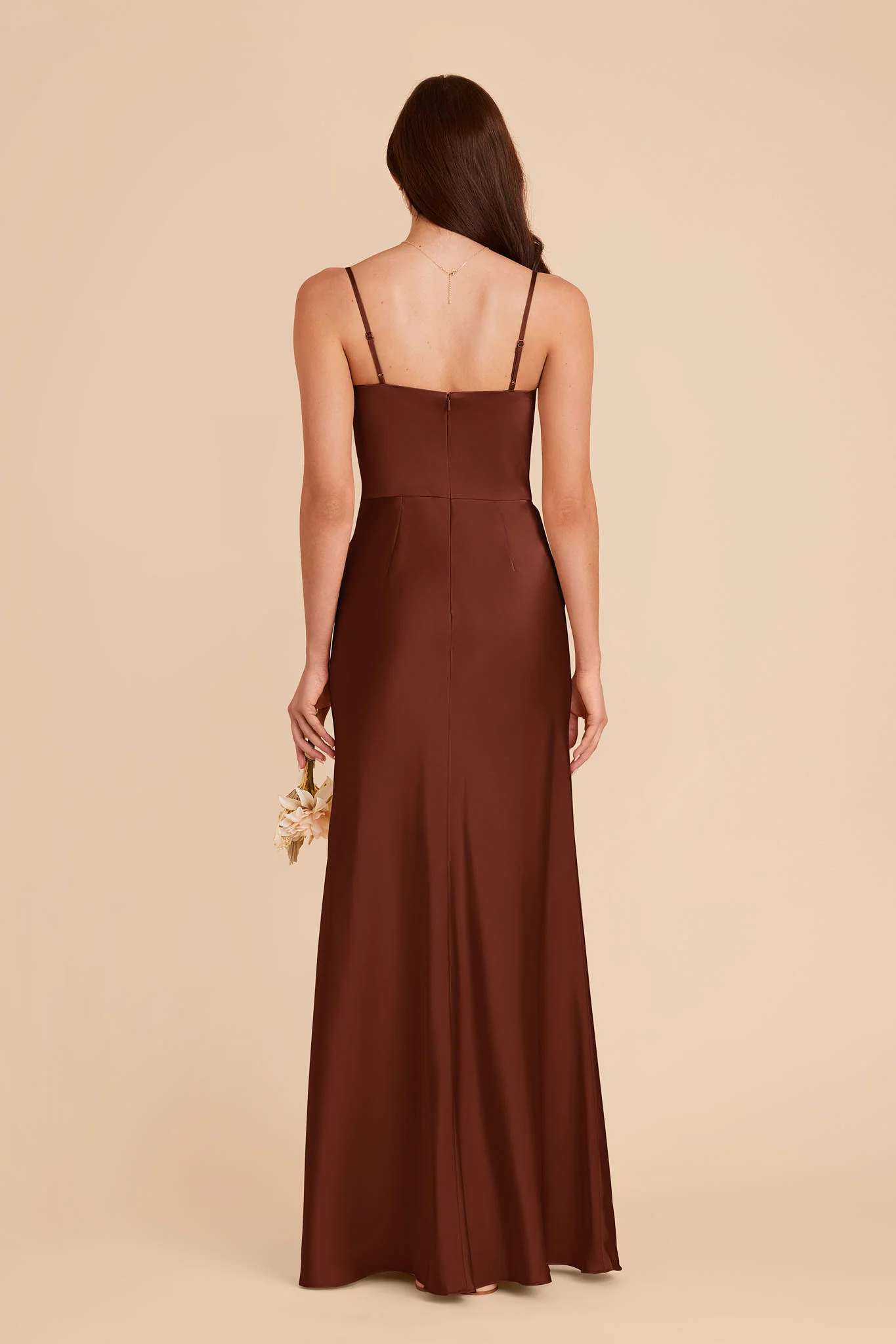 Mai Matte Satin Dress - Cognac - Image 4