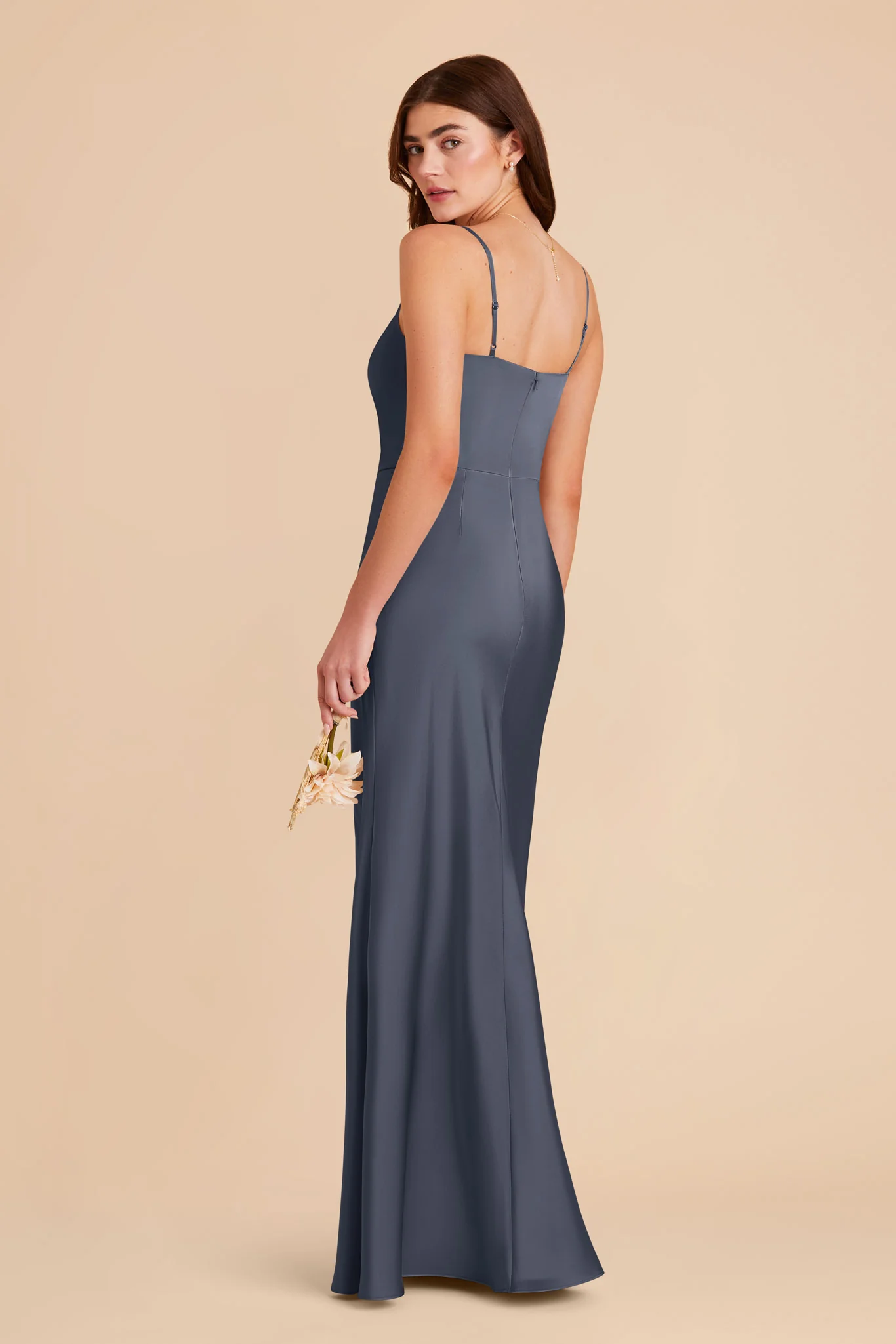Mai Matte Satin Dress - Dusk Blue - Image 4