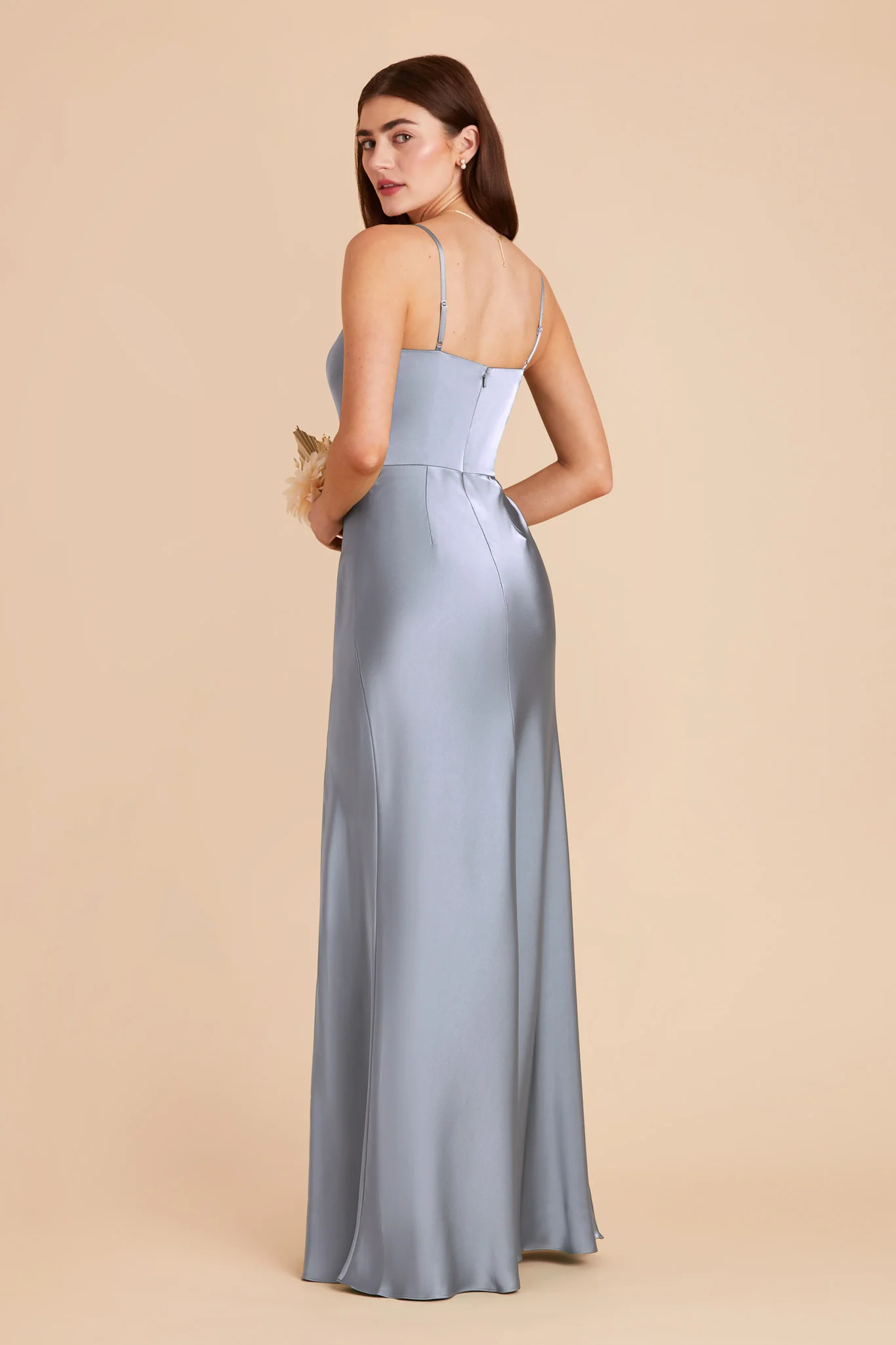 Mai Matte Satin Dress - Dusty Blue - Image 4