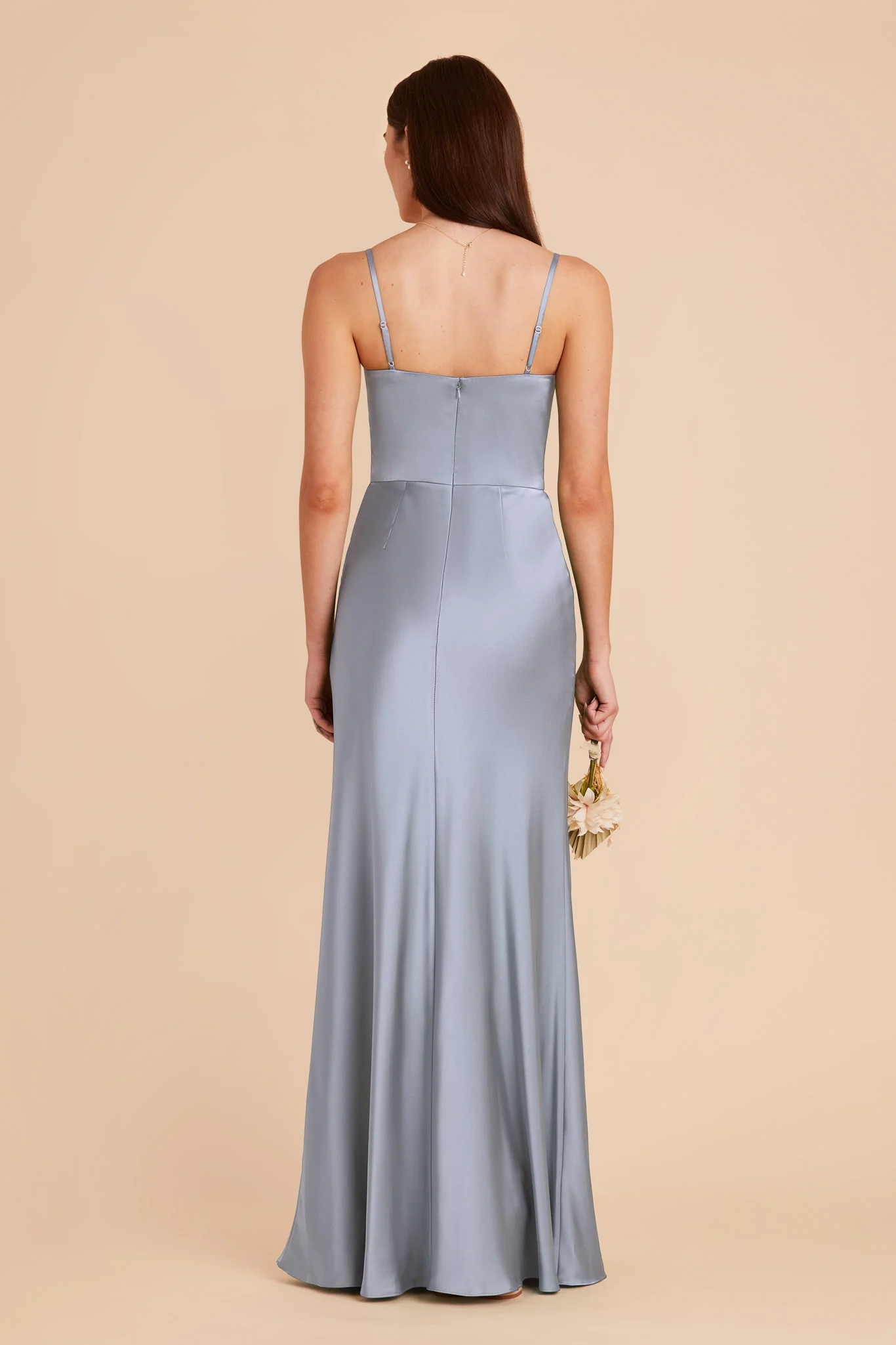 Mai Matte Satin Dress - Dusty Blue - Image 5