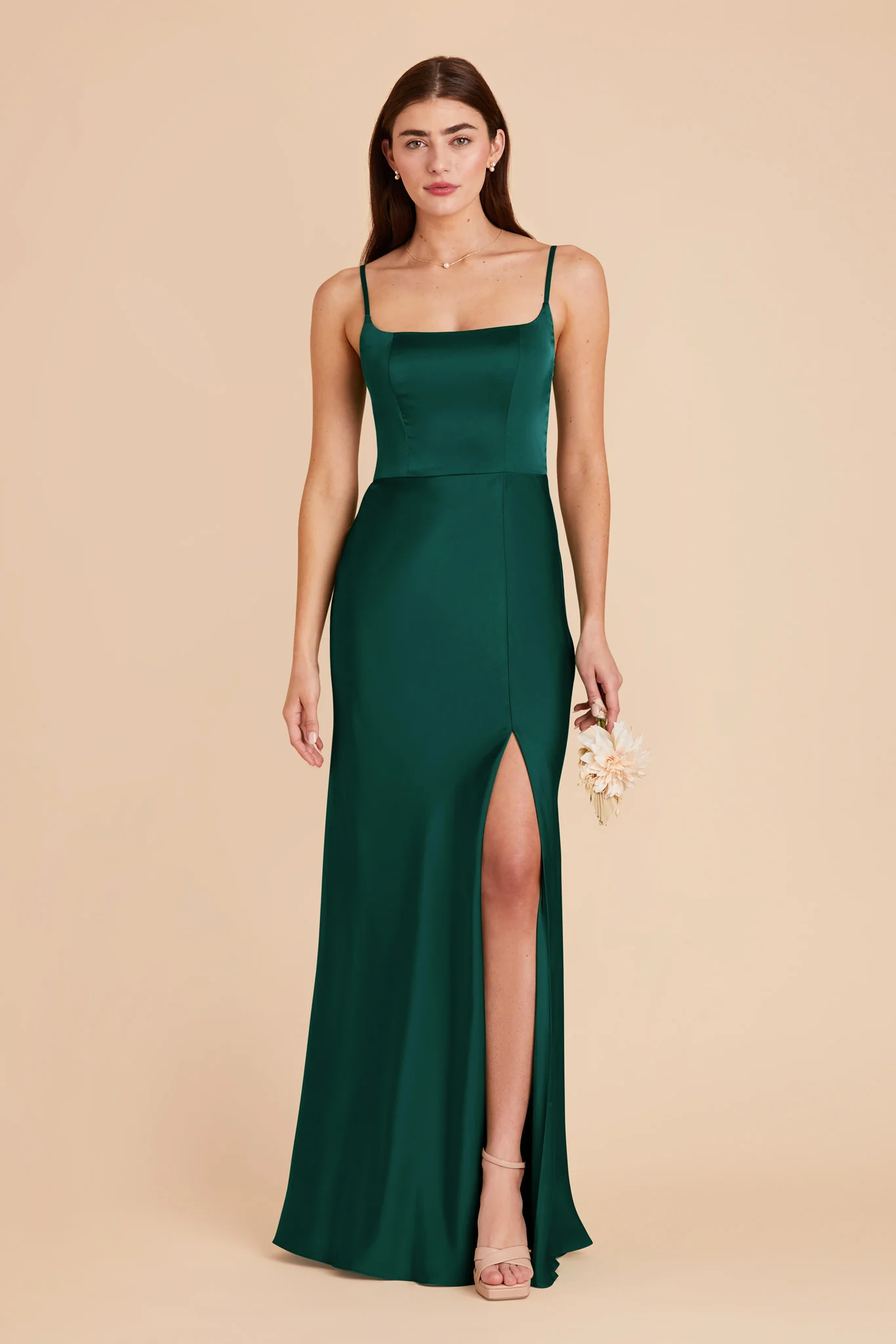 Mai Matte Satin Dress - Emerald