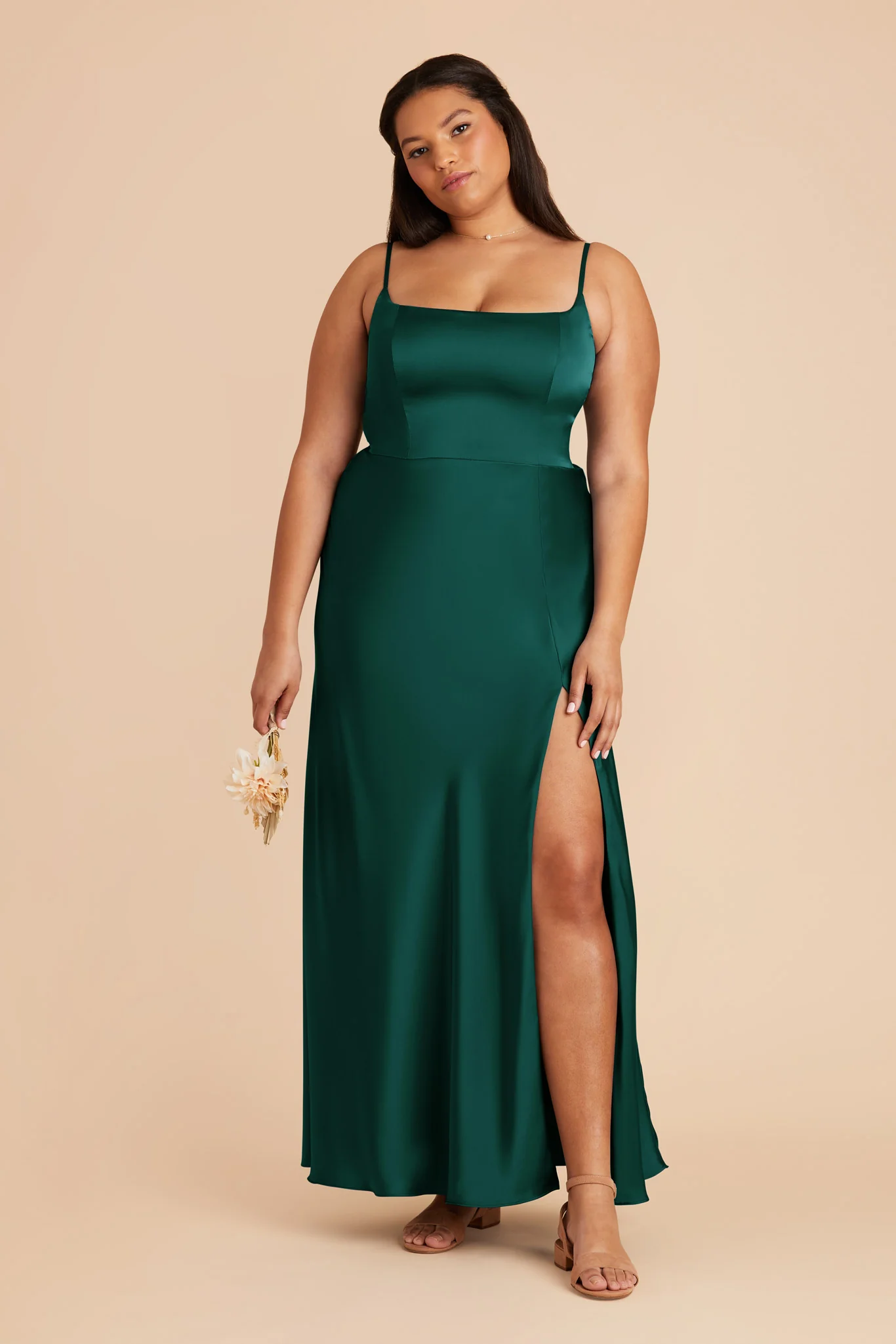 Mai Matte Satin Dress - Emerald - Image 2