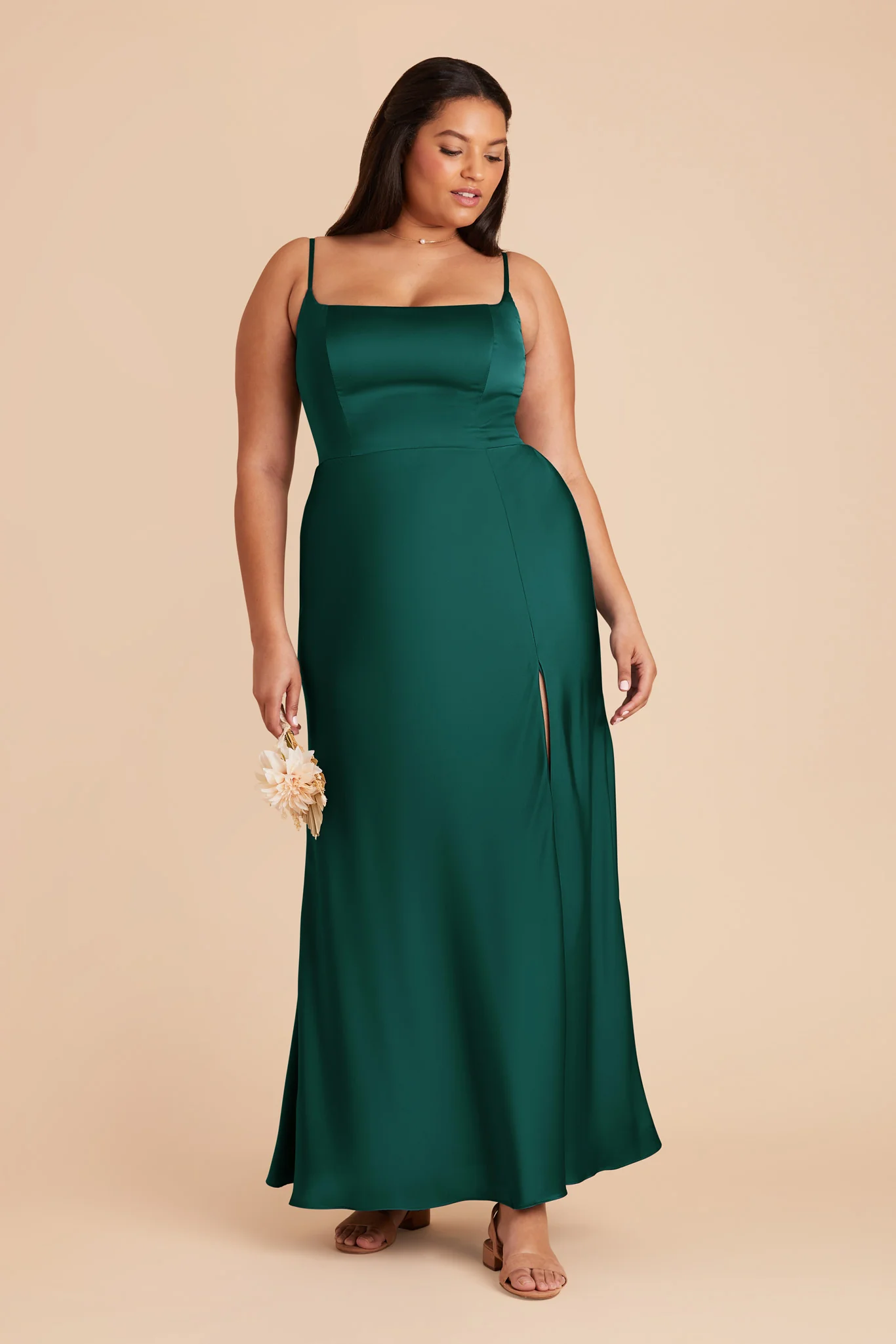 Mai Matte Satin Dress - Emerald - Image 6