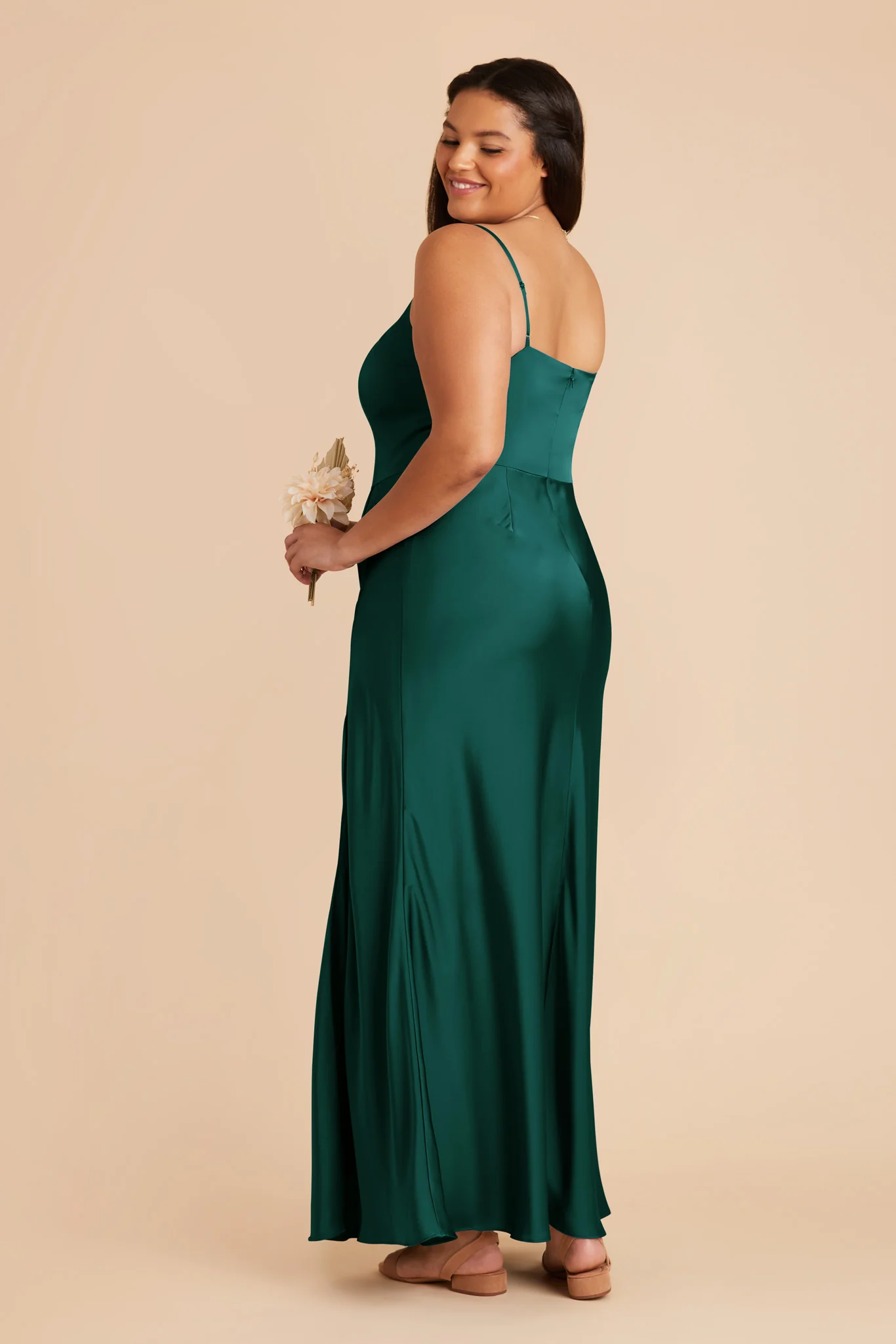 Mai Matte Satin Dress - Emerald - Image 7