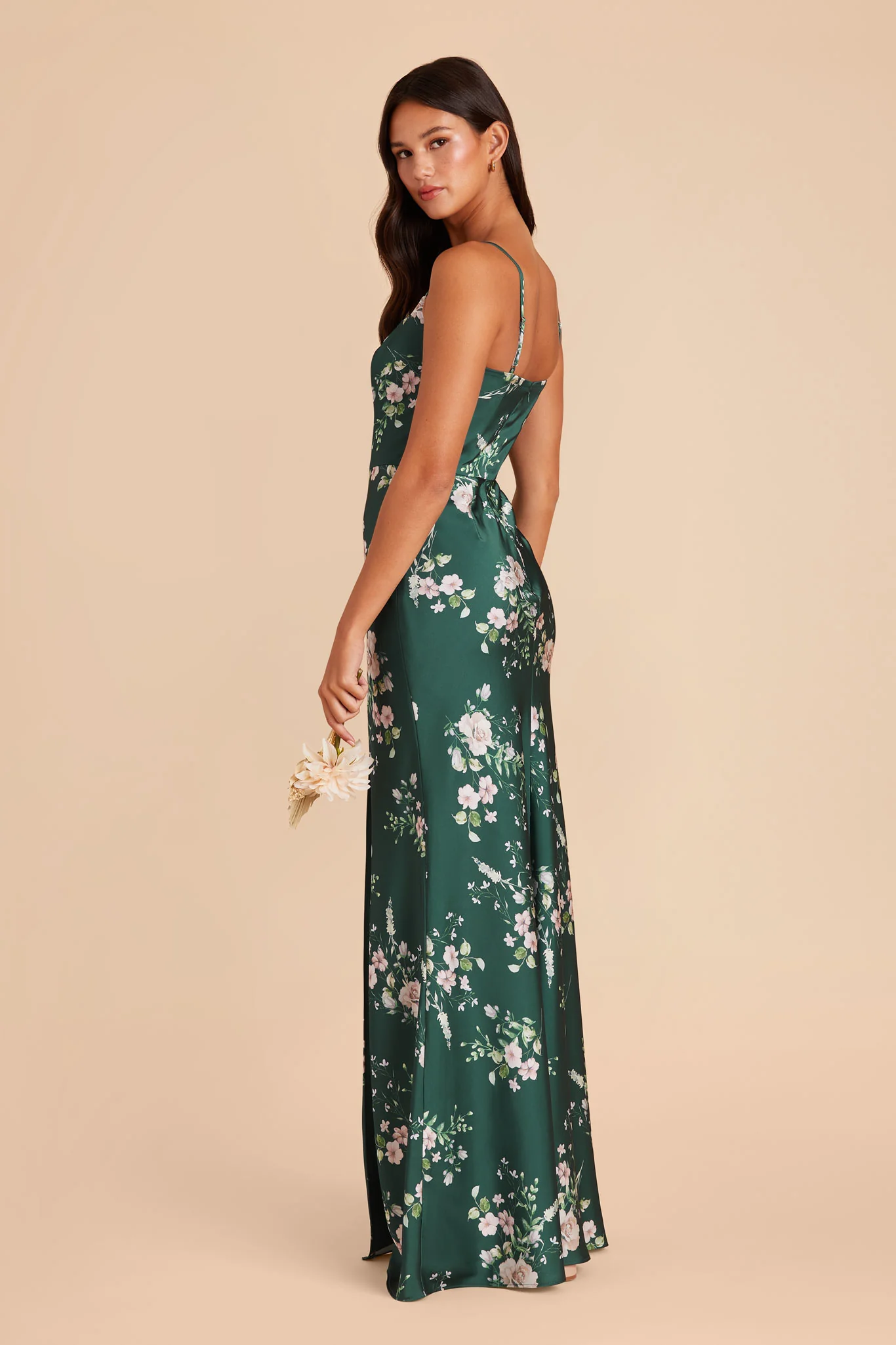 Mai Matte Satin Dress - Emerald Garden Party - Image 5