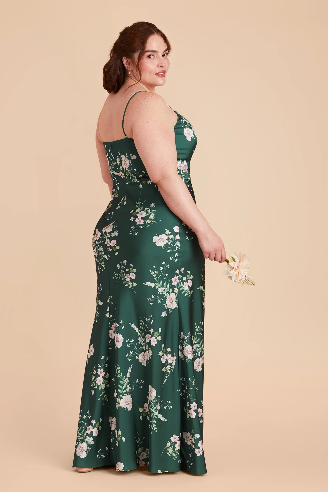 Mai Matte Satin Dress - Emerald Garden Party - Image 9