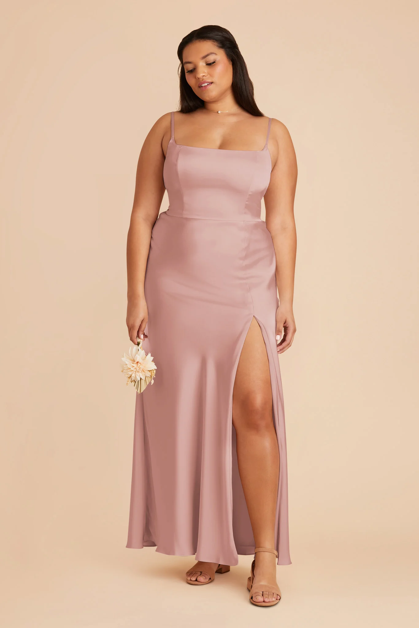 Mai Matte Satin Dress - English Rose - Image 8