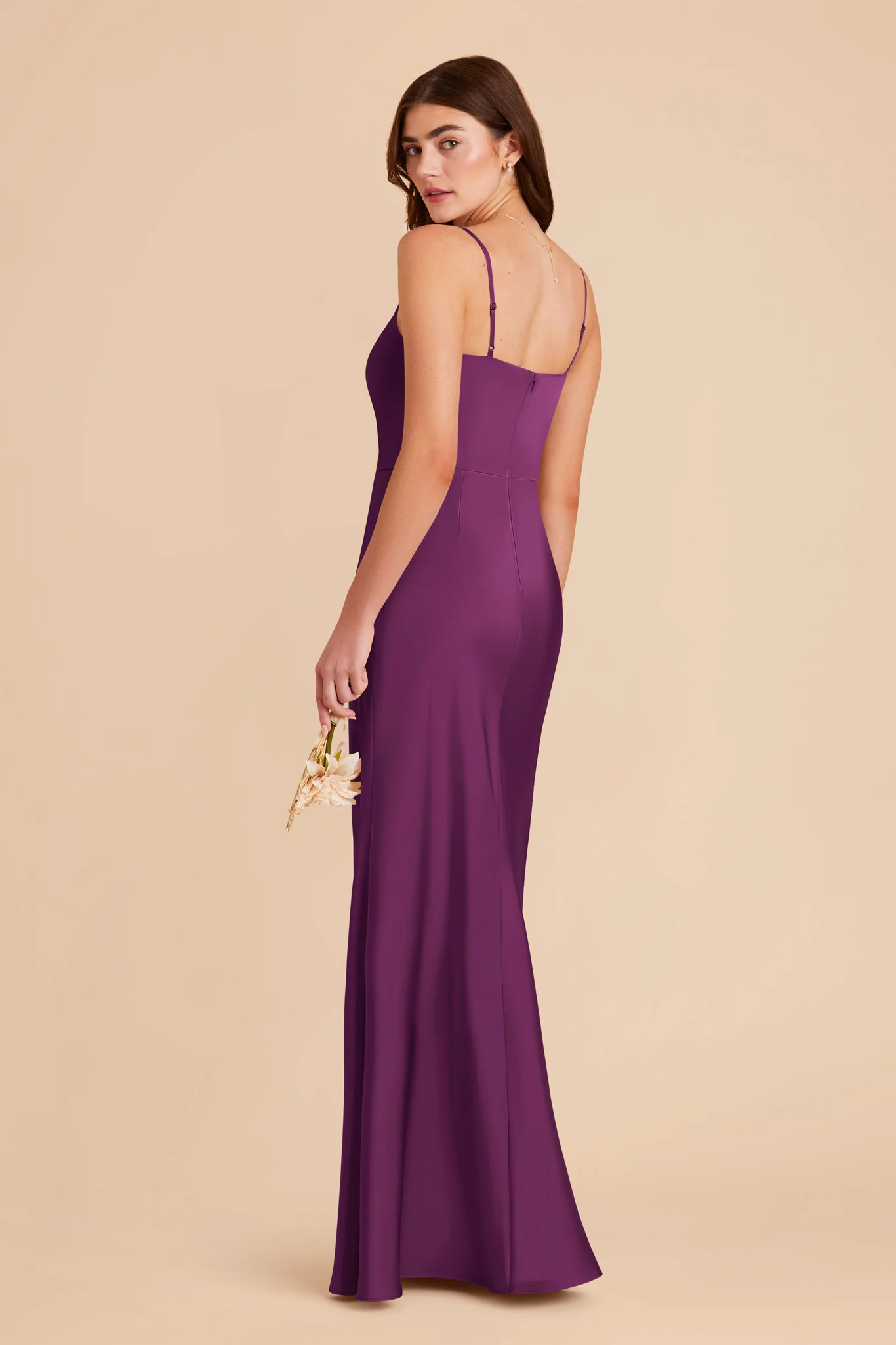 Mai Matte Satin Dress - Fig - Image 4