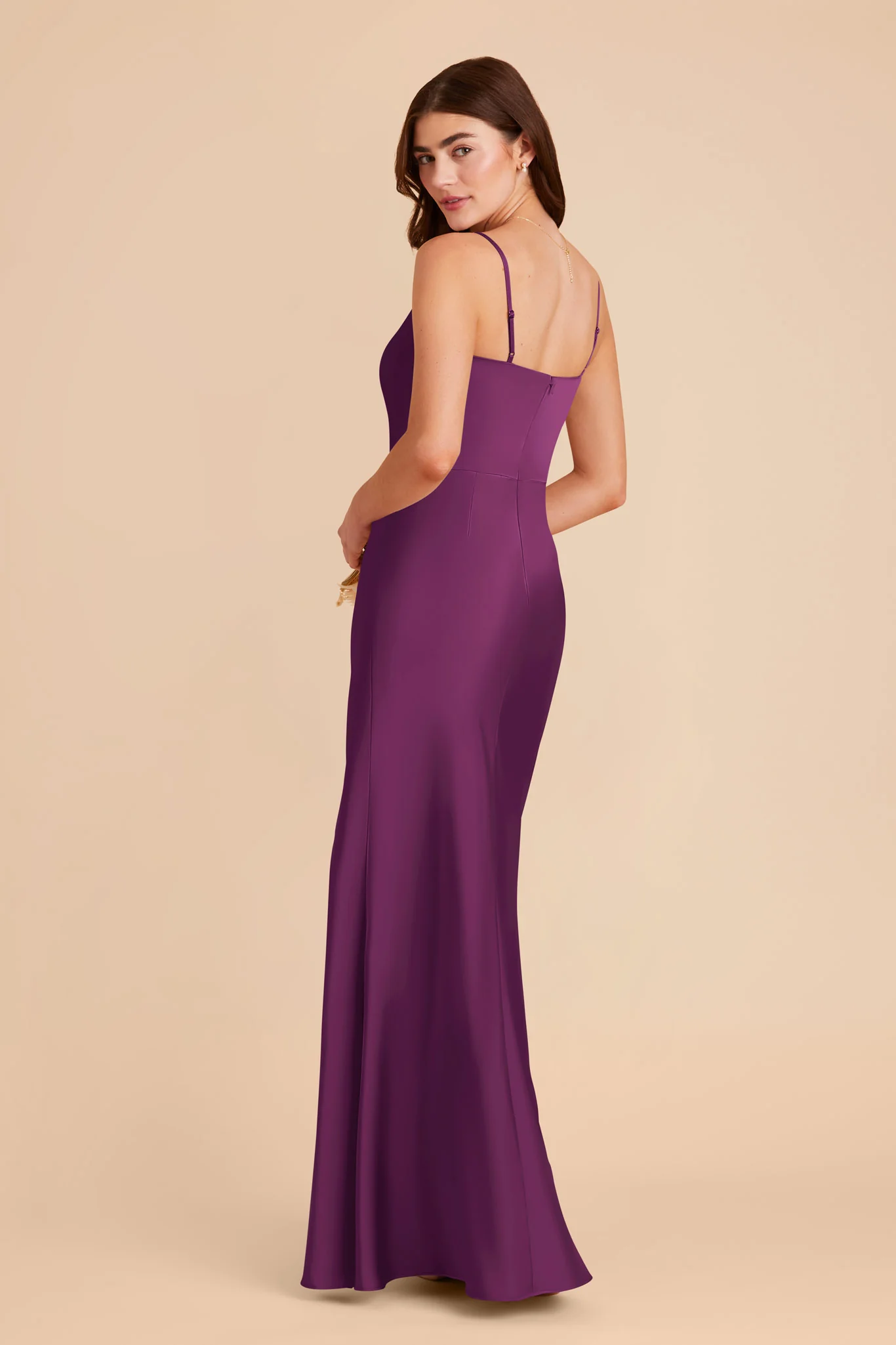 Mai Matte Satin Dress - Fig - Image 5