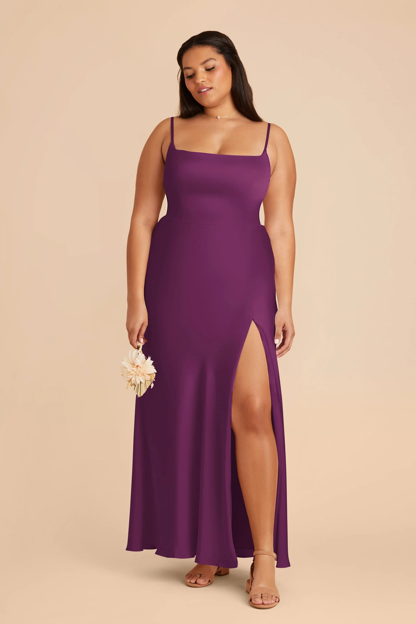 Mai Matte Satin Dress - Fig - Image 7