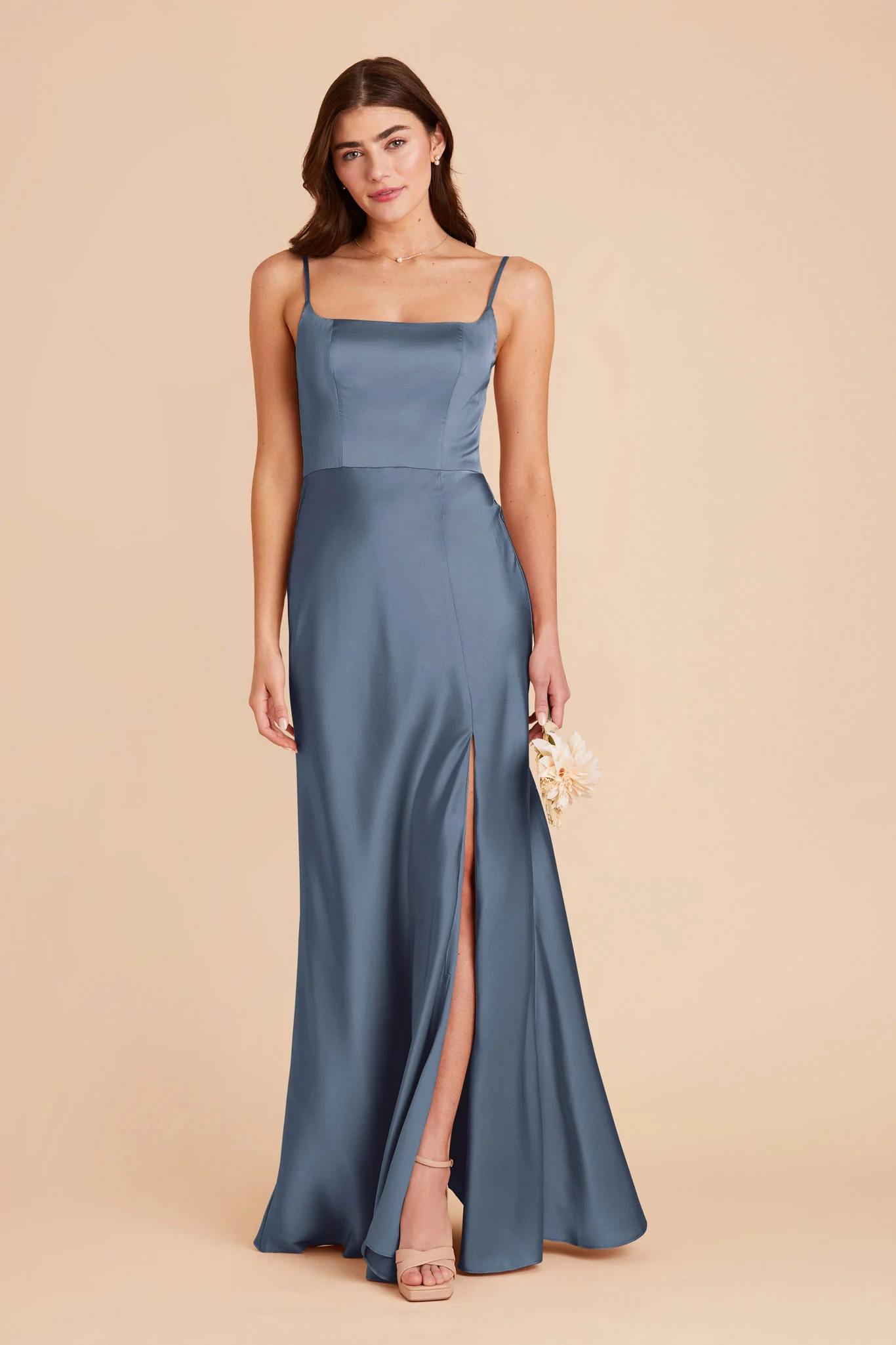 Mai Matte Satin Dress - French Blue