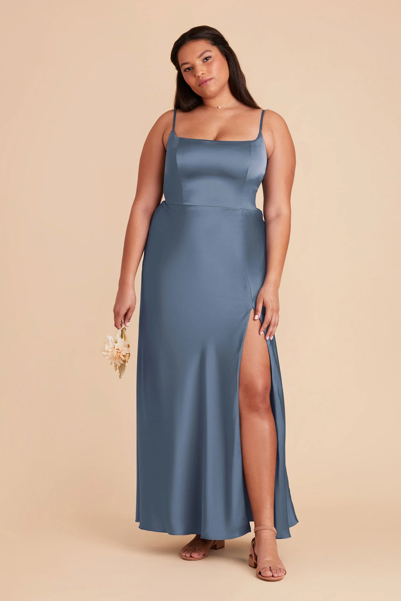 Mai Matte Satin Dress - French Blue - Image 2