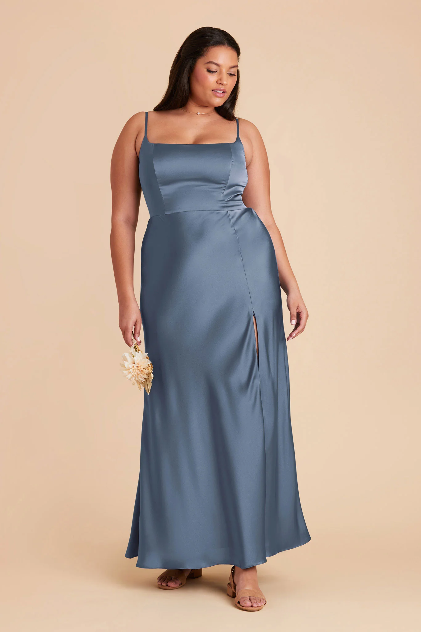Mai Matte Satin Dress - French Blue - Image 7