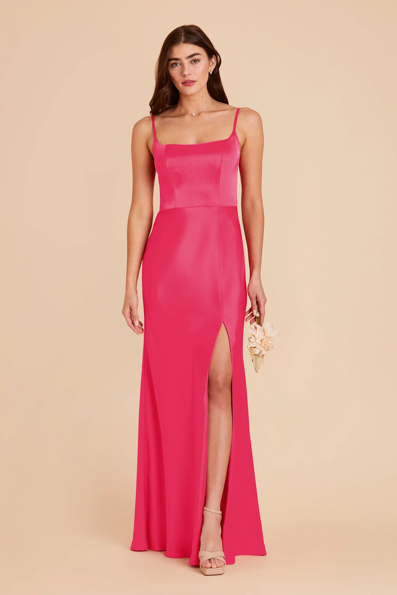 Mai Matte Satin Dress - Fuchsia - Image 3