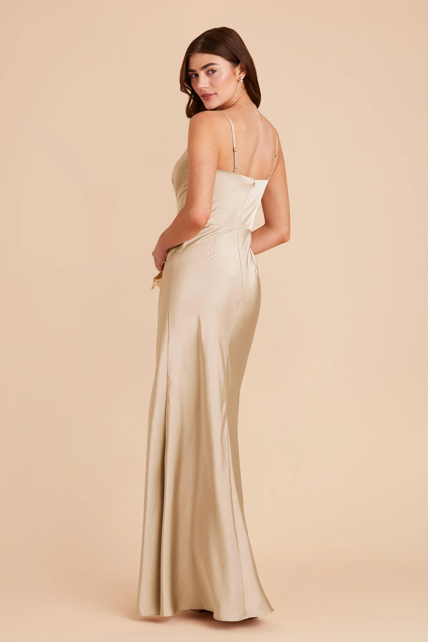 Mai Matte Satin Dress - Gold - Image 4