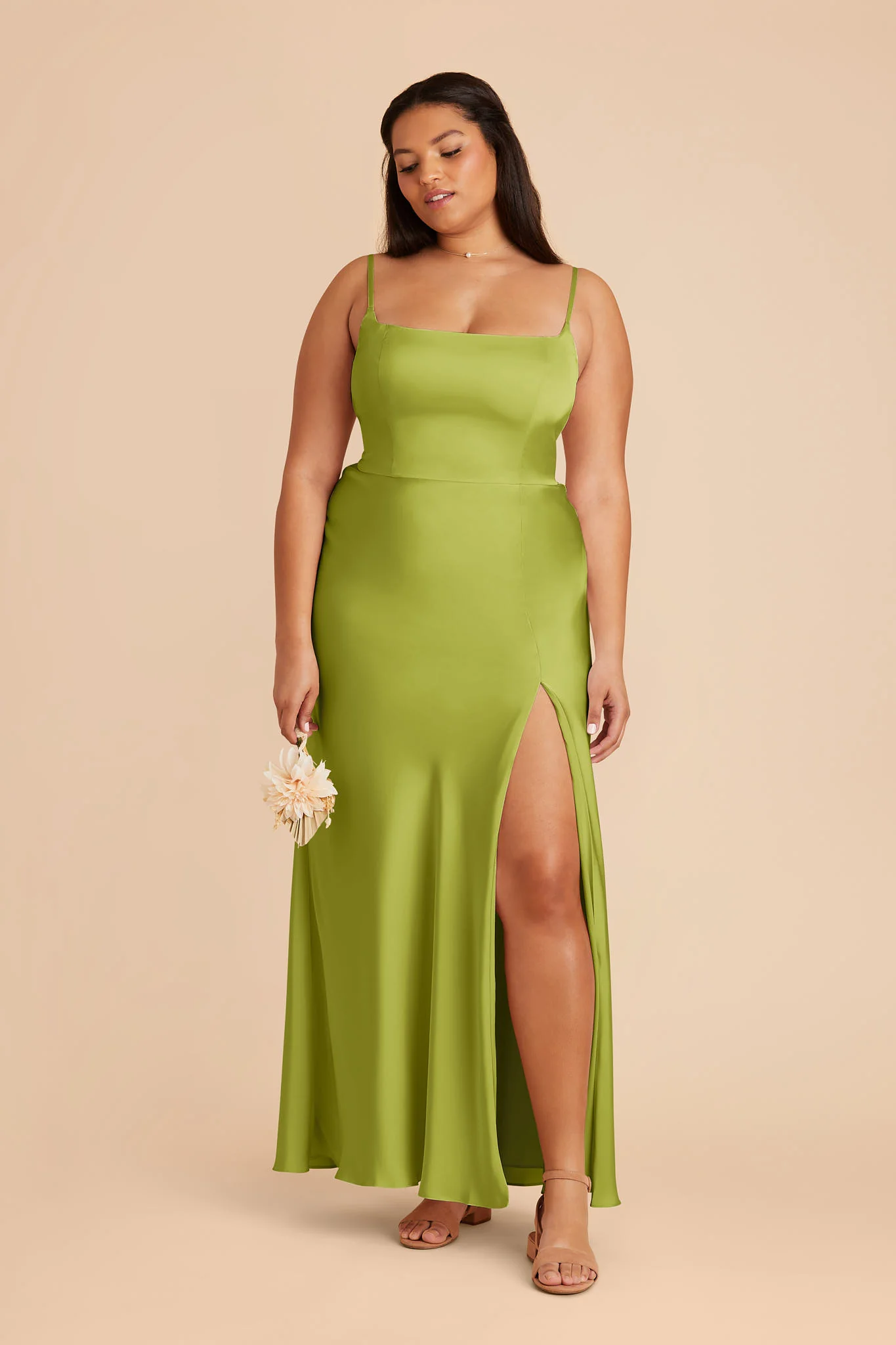 Mai Matte Satin Dress - Matcha - Image 5