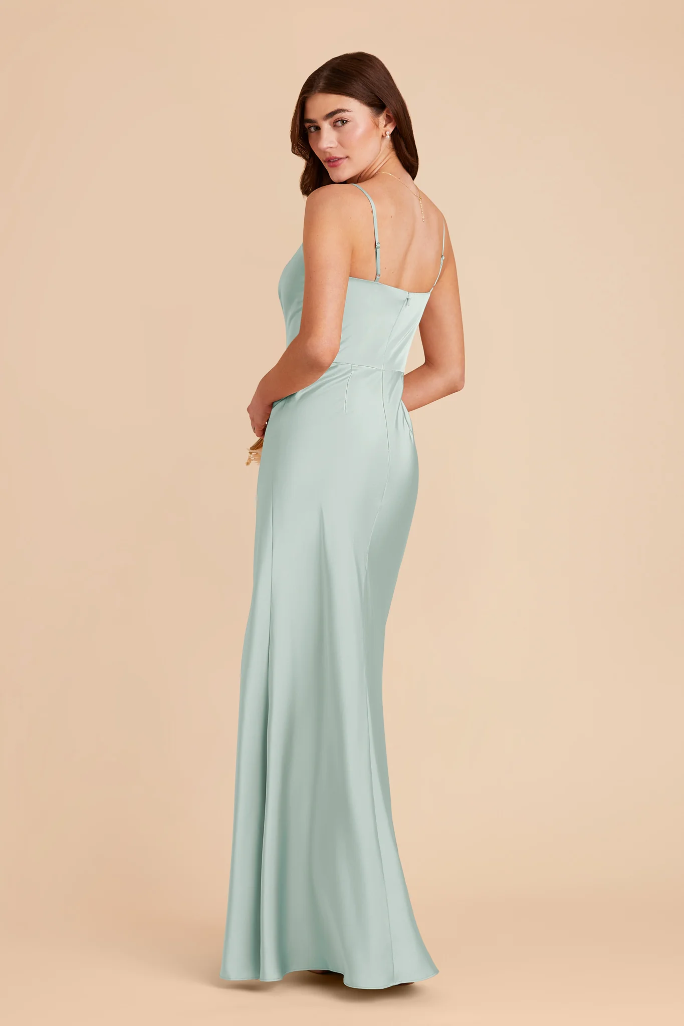 Mai Matte Satin Dress - Mint - Image 3
