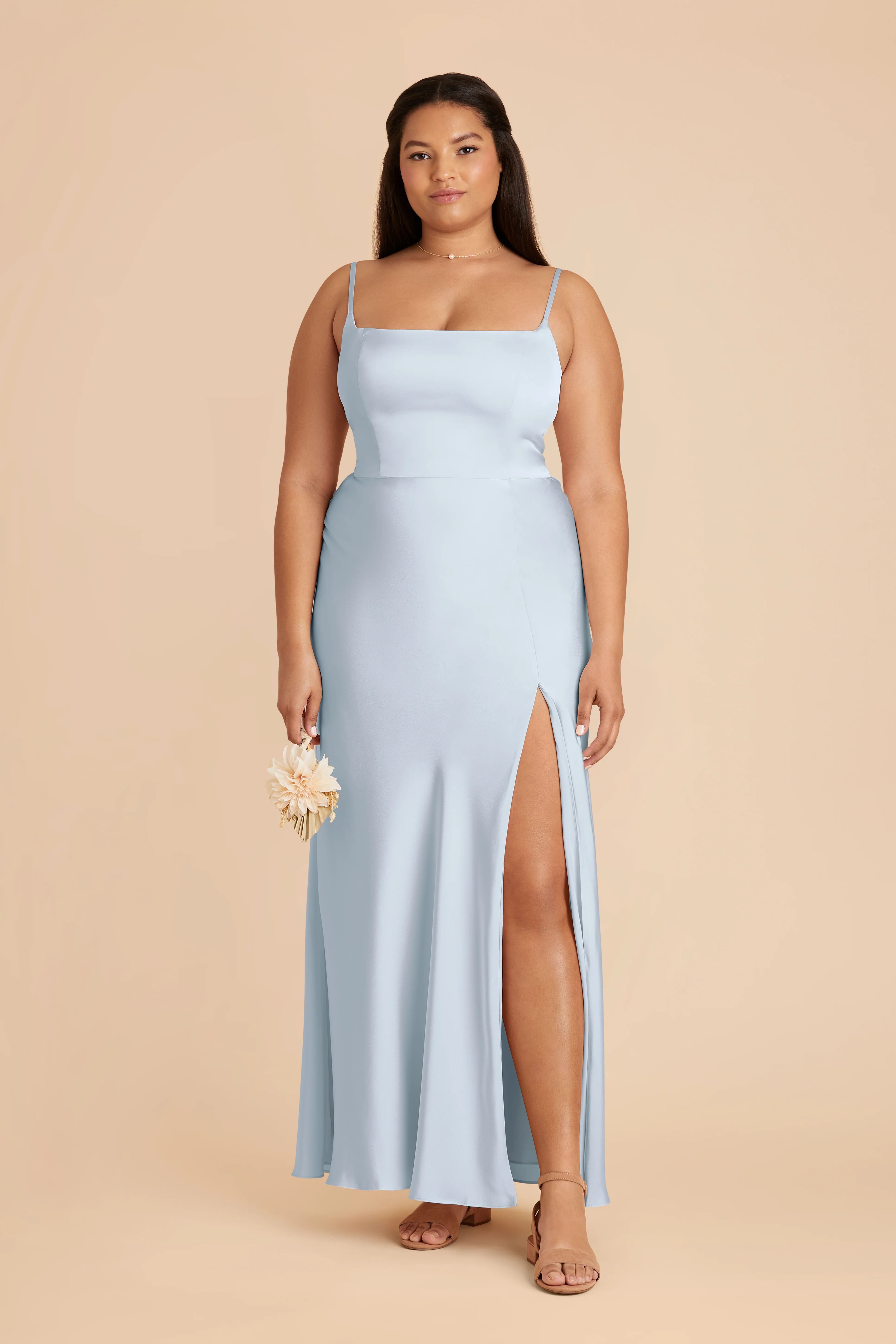 Mai Matte Satin Dress - Mist Blue - Image 2