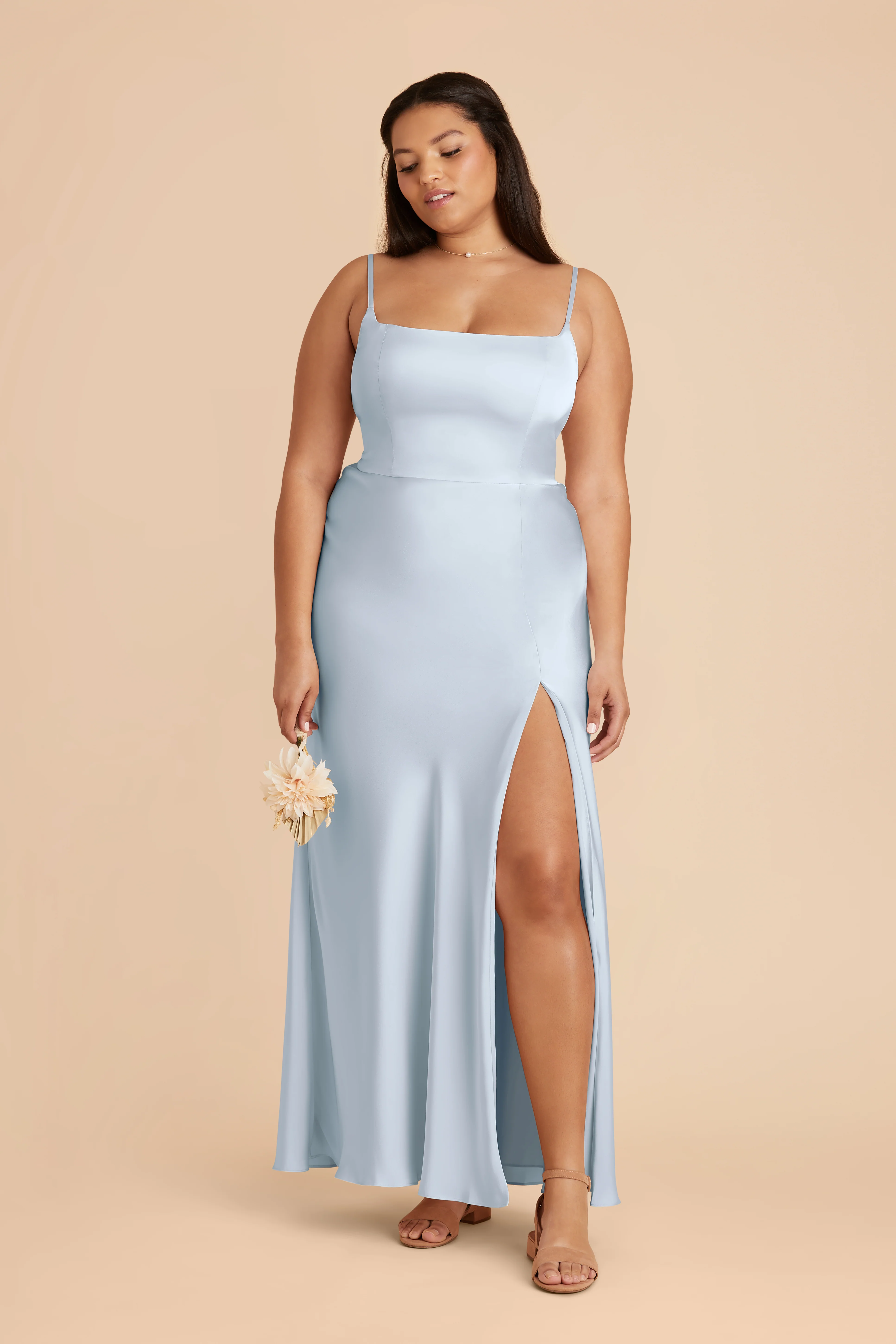 Mai Matte Satin Dress - Mist Blue - Image 6