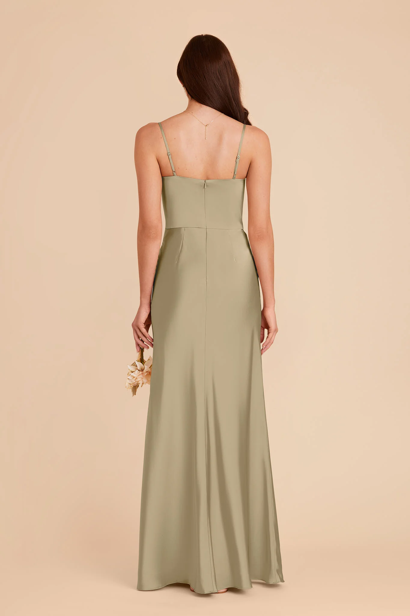 Mai Matte Satin Dress - Moss Green - Image 6