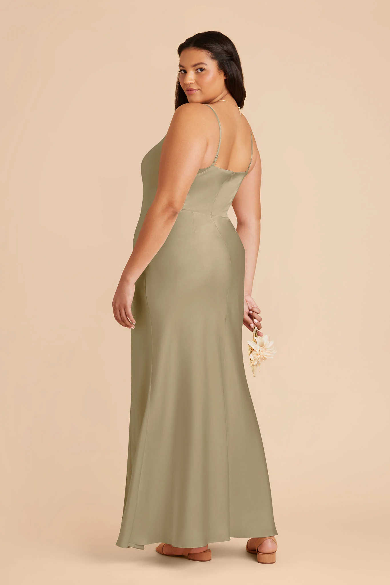 Mai Matte Satin Dress - Moss Green - Image 8