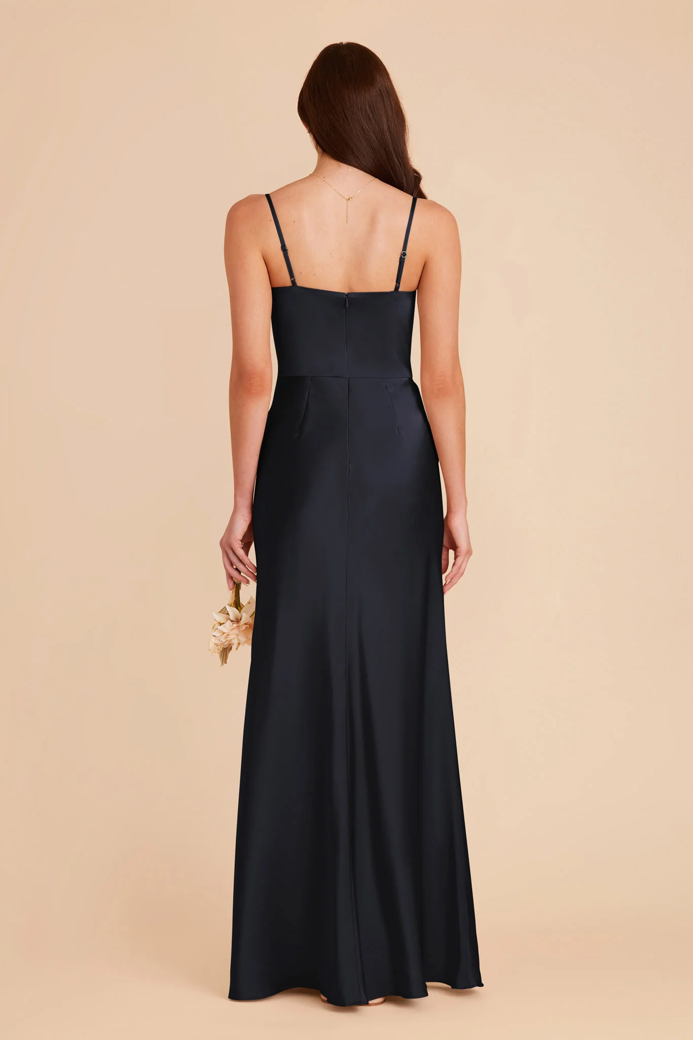 Mai Matte Satin Dress - Navy - Image 6